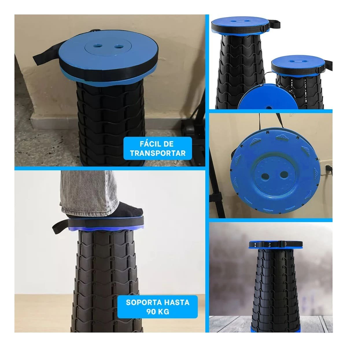 ASIENTO RESISTENTE CON SEGURO Y SISTEMA FACIL DE USAR AZUL Y+LIGAS REGALO - 1