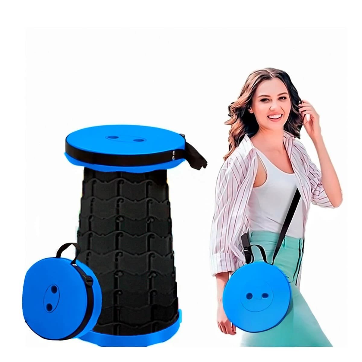 ASIENTO PLEGABLES CON SEGURO PARA EVENTOS Y PICNIC AZUL - 1