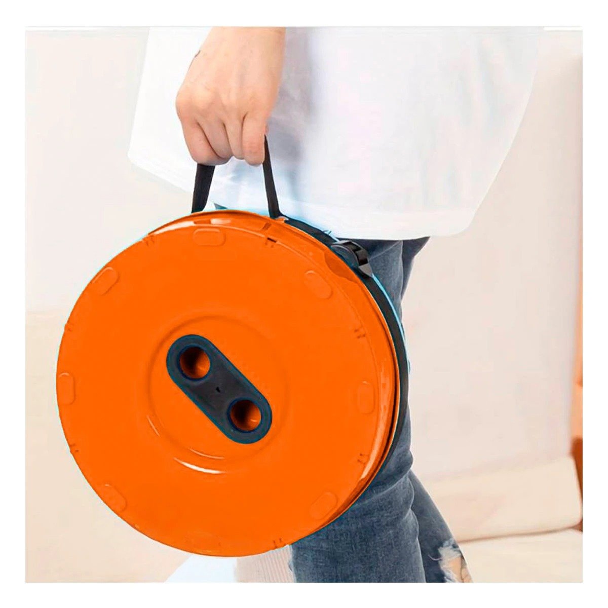 SILLA LIGERA CON SEGURO PORTATIL PARA INTERIORES Y EXTERIORES ANARANJADO Y+PAPEL REGALO - 2