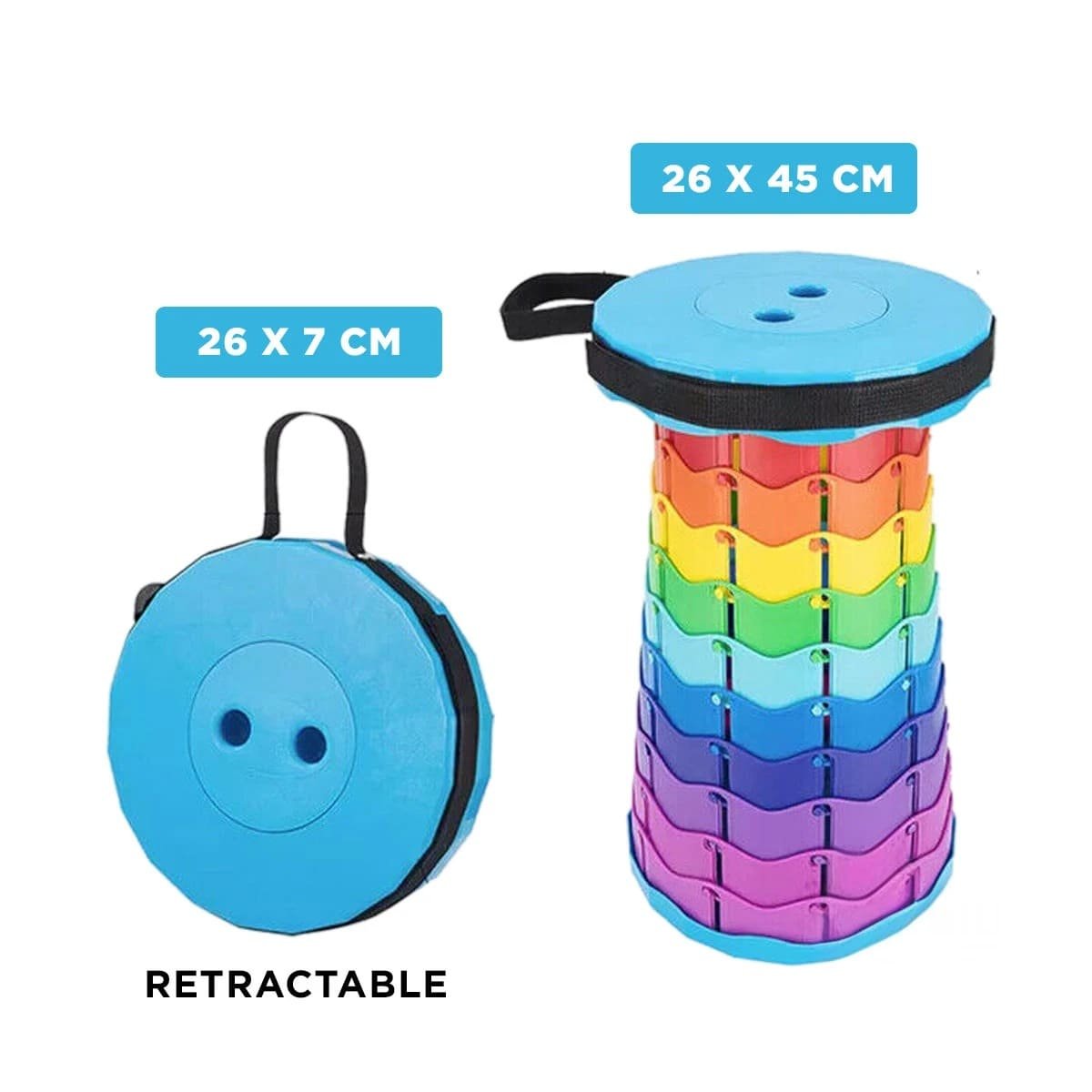 PACK6 BANCO COMPACTO PLEGABLE CON SISTEMA DE SEGURO PARA USO DOMESTICO FRECUENTE EN MULTICOLOR - 4