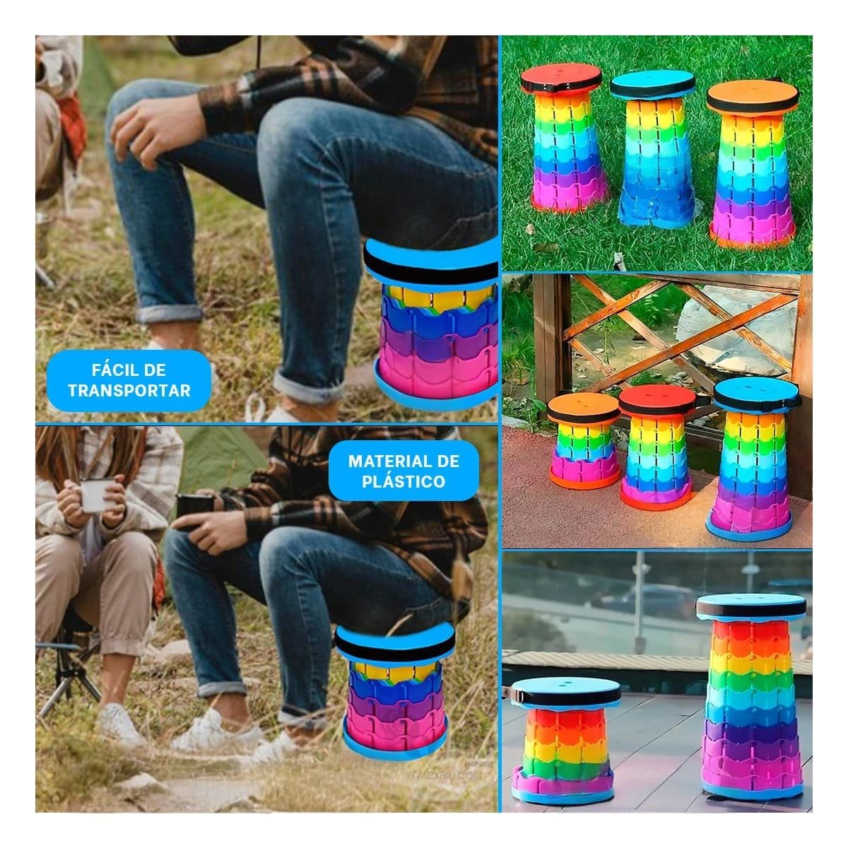 SILLA LIGERA PLEGABLE CON SEGURO INTEGRADO PARA USO FRECUENTE EN HOGAR EN MULTICOLOR Y+POST IT - 2