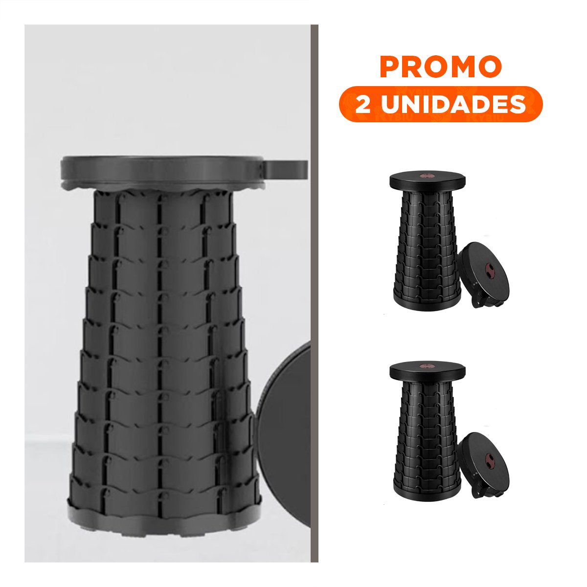 PACK2 APOYO PORTATIL CON SEGURO PORTATIL FACIL DE TRANSPORTAR NEGRO Y+REGALO STICKER - 1