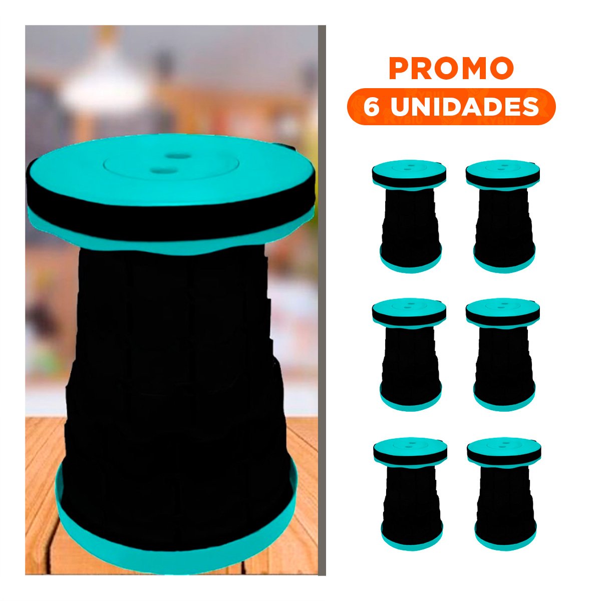 PACK6 REPOSERA VERSATIL PARA REUNIONES Y ACTIVIDADES AL AIRE LIBRE TURQUEZA Y+REGALO STICKER - 1