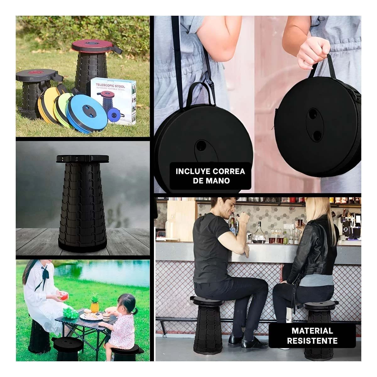 SILLA CONFIABLE Y PRACTICA PARA PICNICS Y ACTIVIDADES NEGRO Y+POST IT - 2