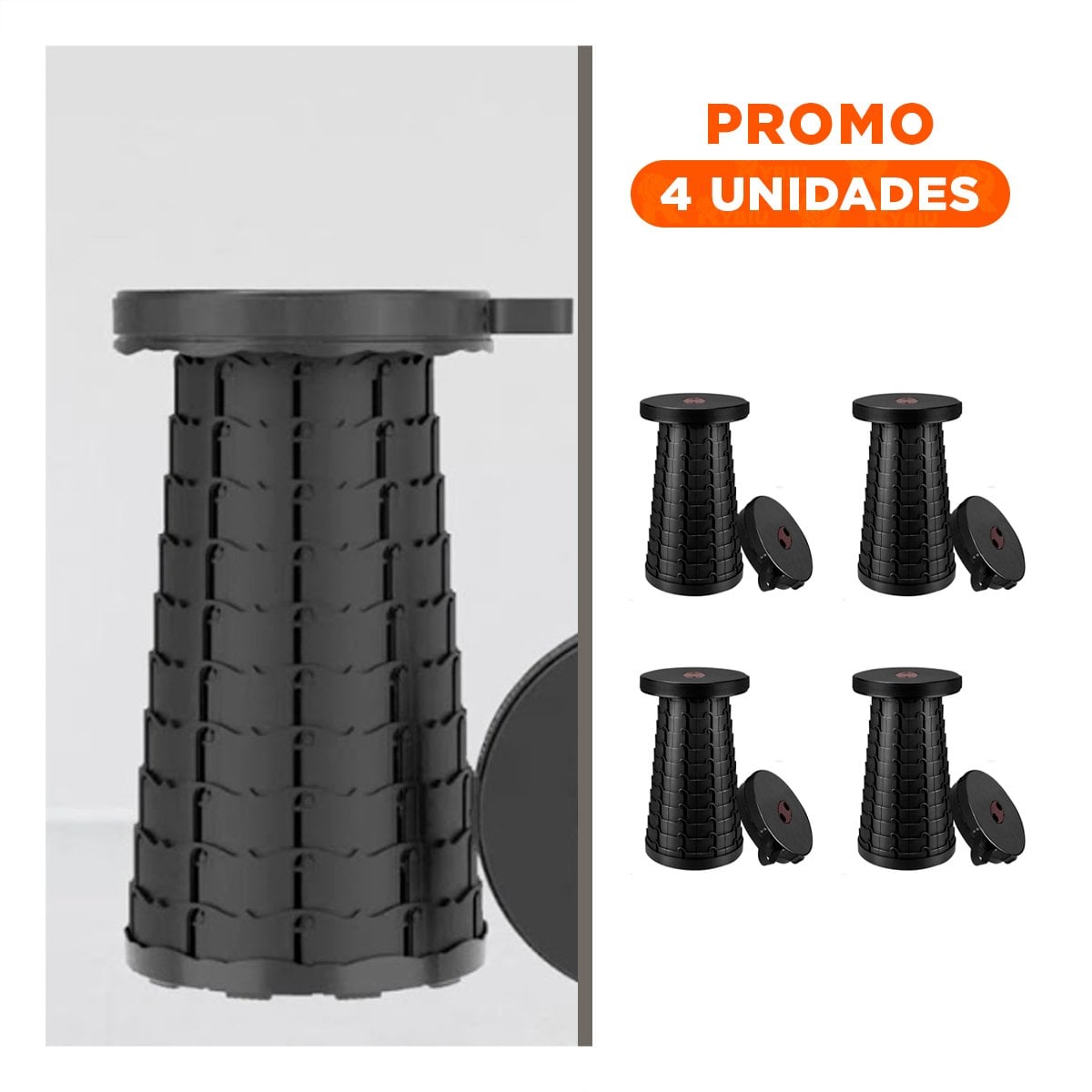 PACK4 APOYO COMPACTO CON SEGURO PORTATIL Y PRACTICO PARA REUNIONES NEGRO - 1