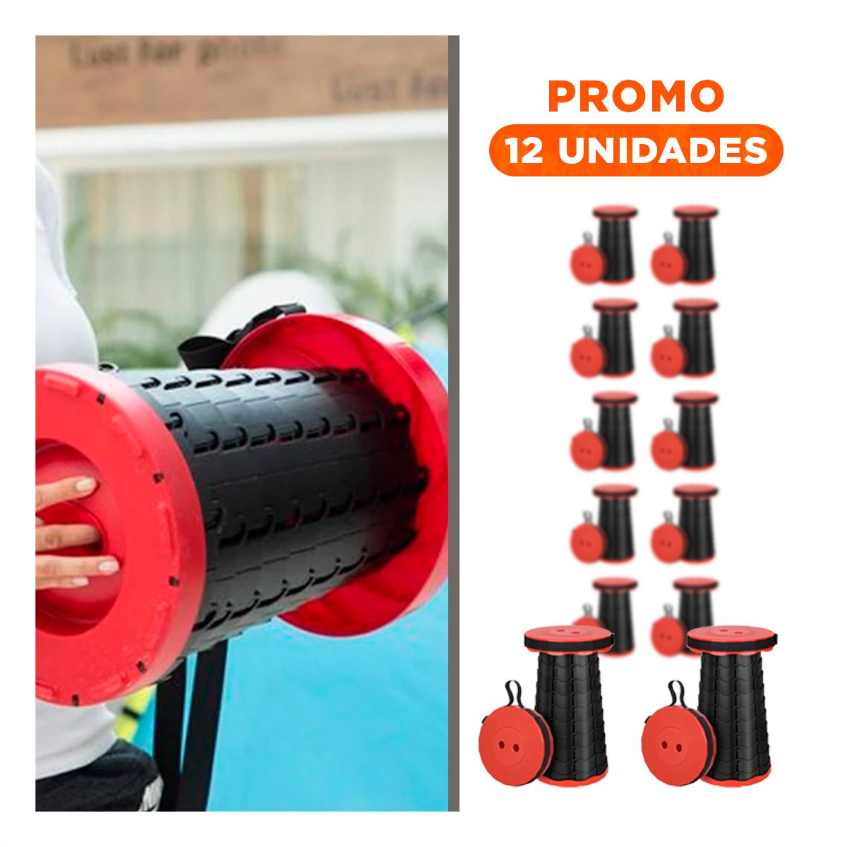 PACK12 DESCANSO RESISTENTE Y LIGERO PARA TRANSPORTE FACIL ROJO - 1