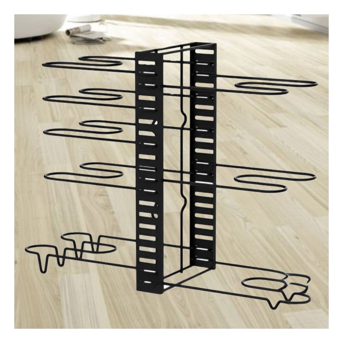 PACK12 ESTANTE ORGANIZADOR NEGRO PARA COCINA OLLAS Y TAPAS - 5