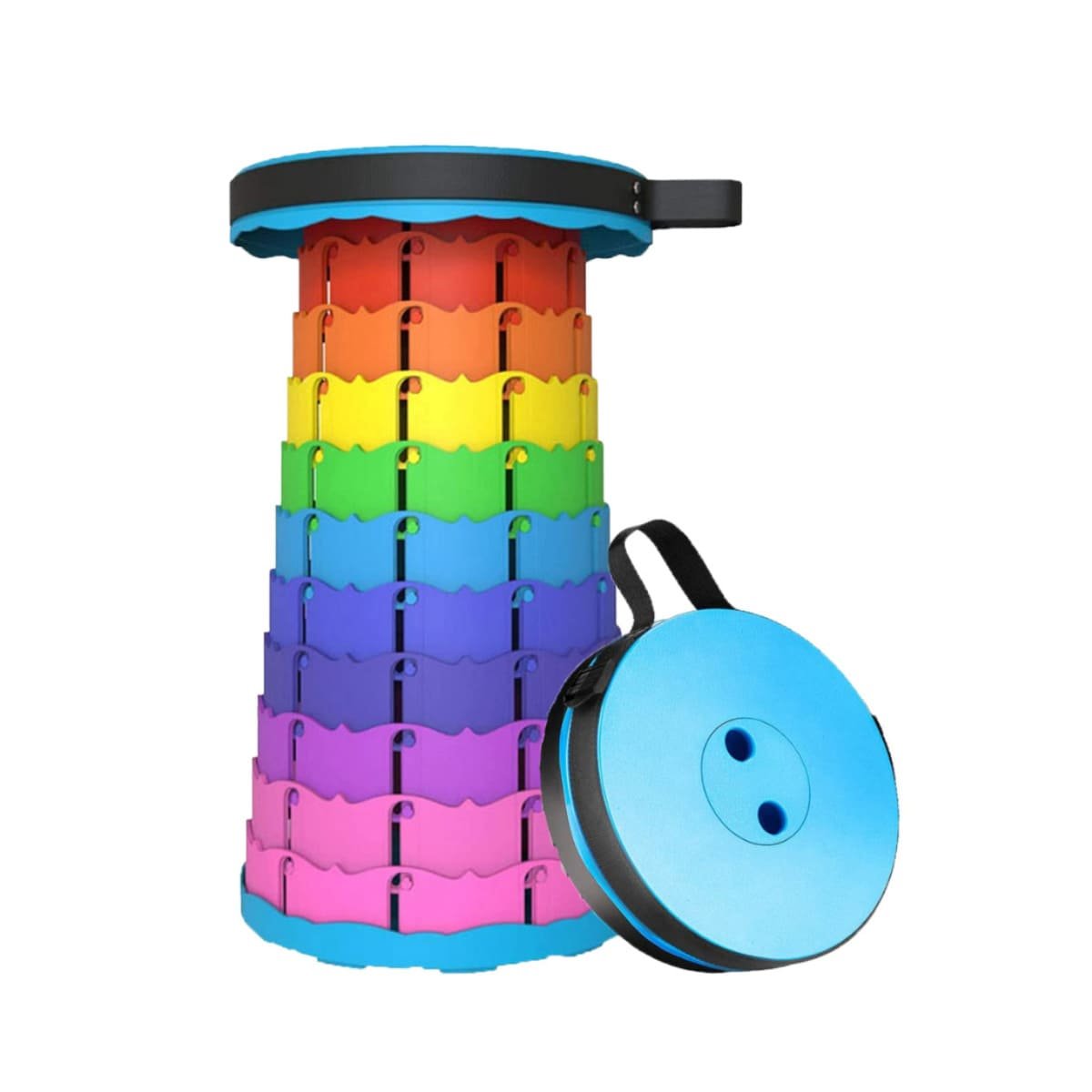 SILLA COMPACTA PLEGABLE CON SEGURO PRACTICO PARA MOVER Y GUARDAR EN MULTICOLOR Y+LIGAS REGALO - 5