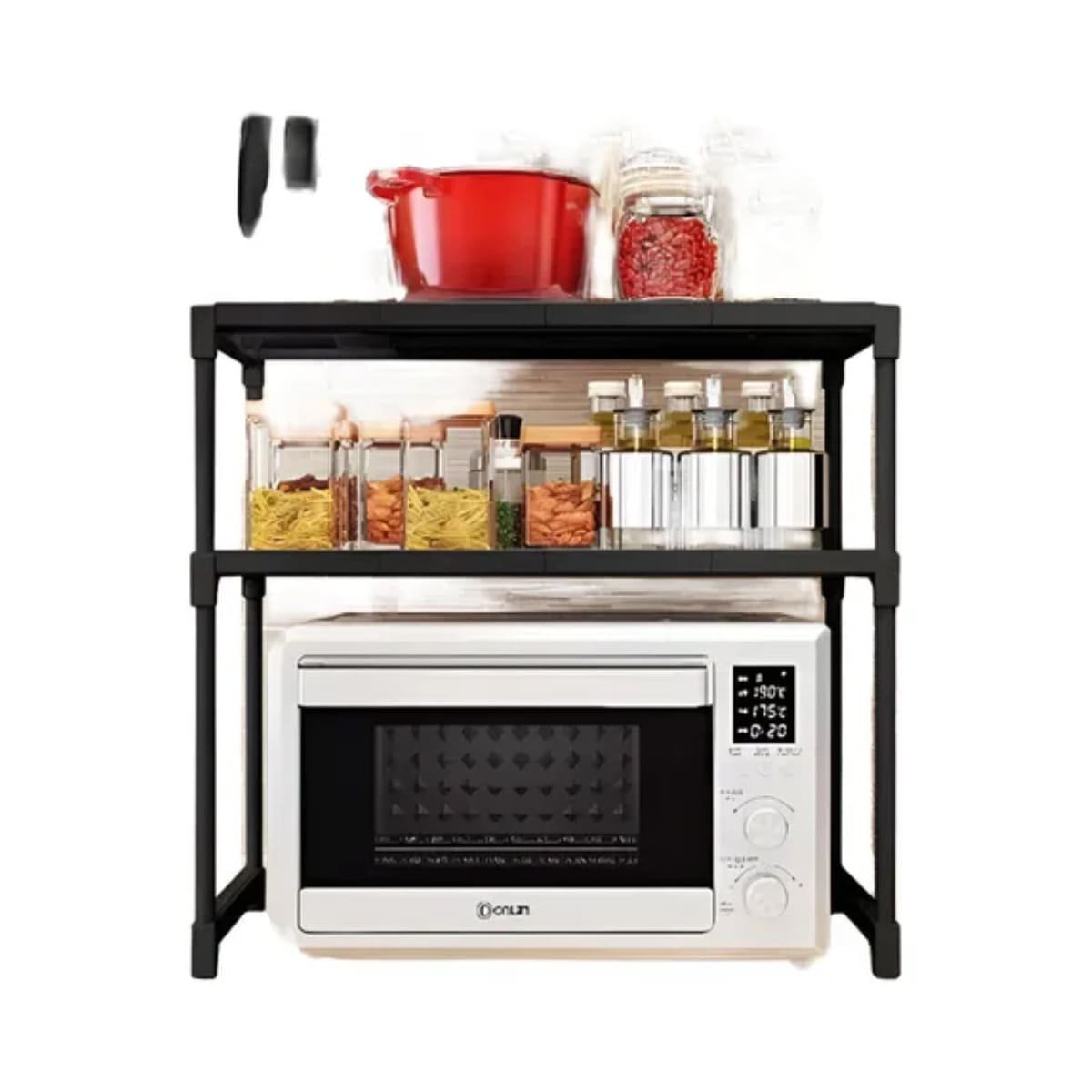PACK6 SOPORTE COMPACTO 2 NIVELES NEGRO FUNCIONAL Y RESISTENTE Y+REGALO STICKER - 2