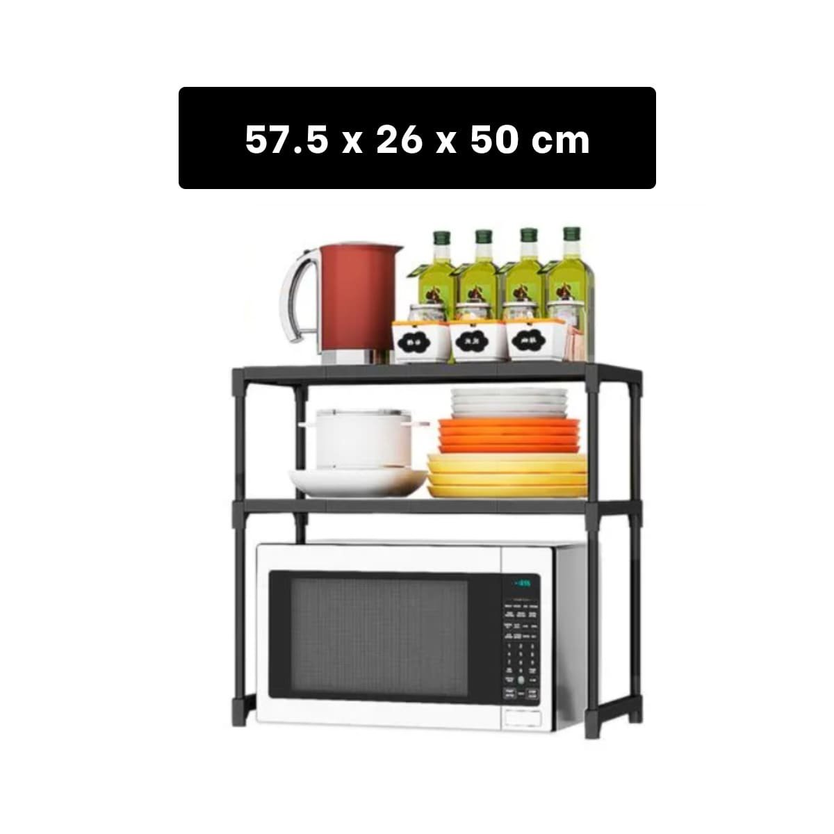 PACK6 SOPORTE COMPACTO 2 NIVELES NEGRO FUNCIONAL Y RESISTENTE Y+REGALO STICKER - 4