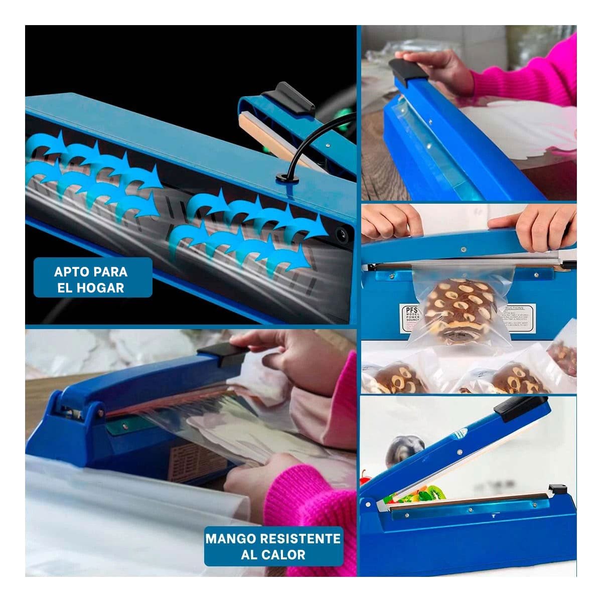 CERRADOR DE BOLSAS COMPACTO Y CONFIABLE PARA USO DIARIO 42X12CM Y+LIGAS REGALO - 1