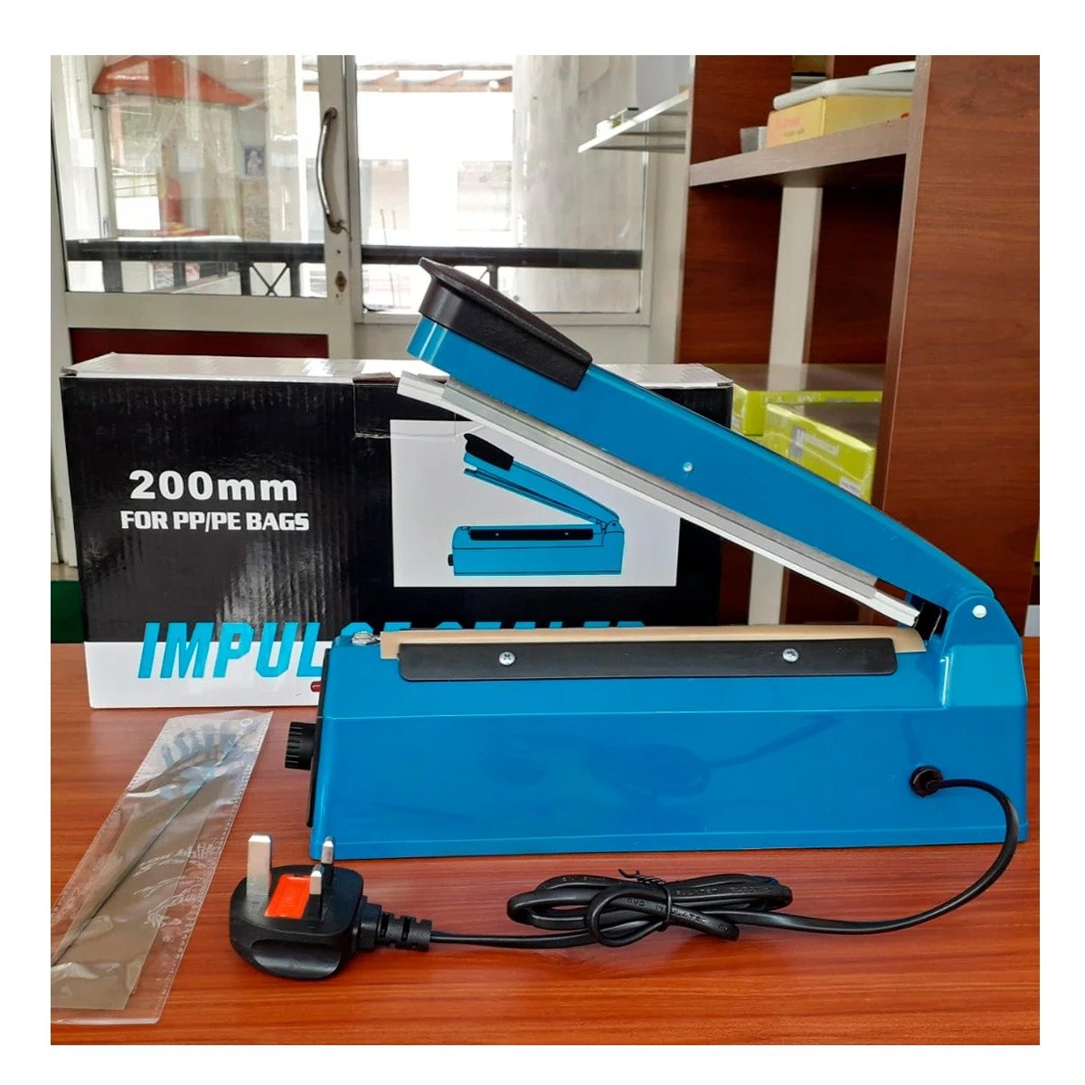 PACK6 MAQUINA DE SELLAR BOLSAS COMPACTA Y FACIL DE TRANSPORTAR 200MM - AZUL - 31X11CM - 5