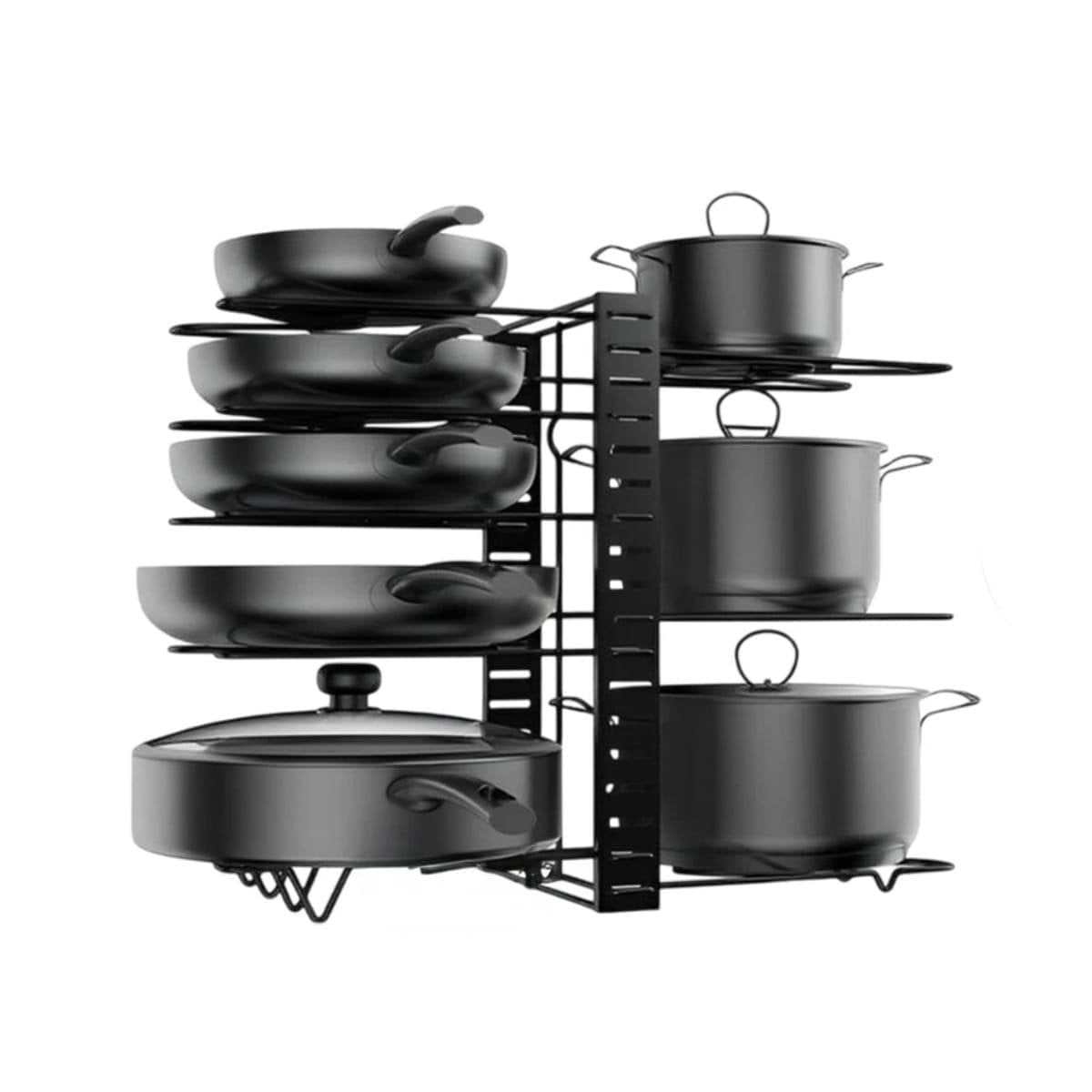 PACK4 ORGANIZADOR BASE PARA TAPAS Y OLLAS NEGRO AJUSTABLE COCINA Y+PAPEL REGALO - 3
