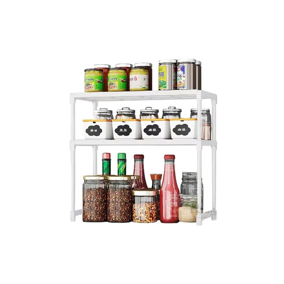 PACK6 SOPORTE COMPACTO 2 NIVELES BLANCO FUNCIONAL Y RESISTENTE Y+REGALO STICKER - 2