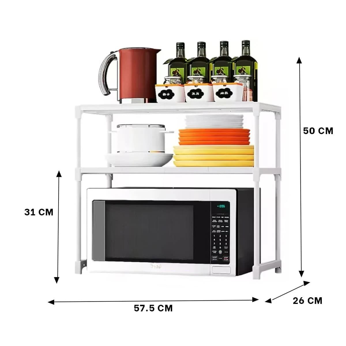 PACK6 SOPORTE COMPACTO 2 NIVELES BLANCO FUNCIONAL Y RESISTENTE Y+REGALO STICKER - 4