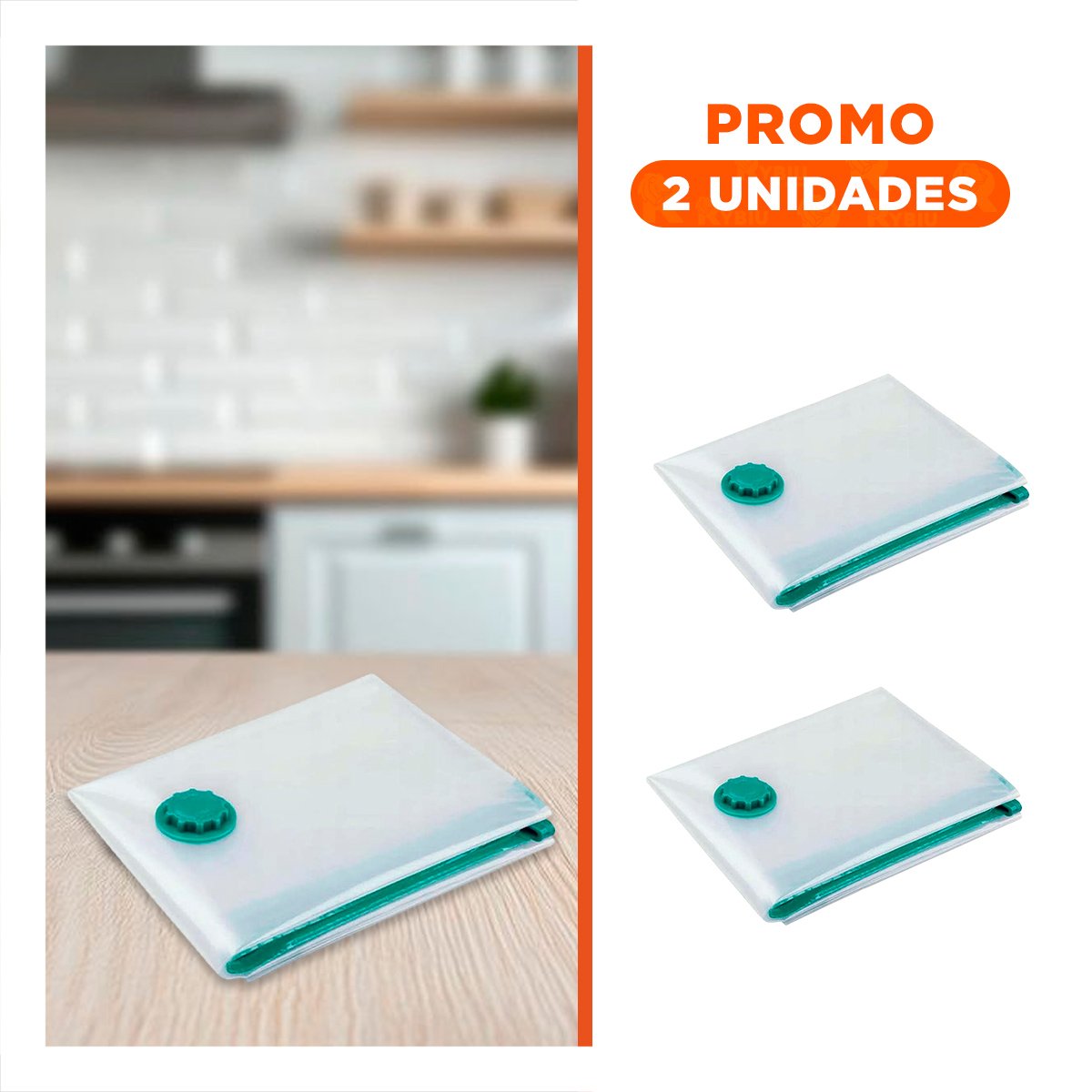 PACK2 FUNDA AL VACIO VERSATIL PARA CLOSET Y CAJONES TRANSPARENTE EMPAQUE VERDE Y+REGALO STICKER - 1