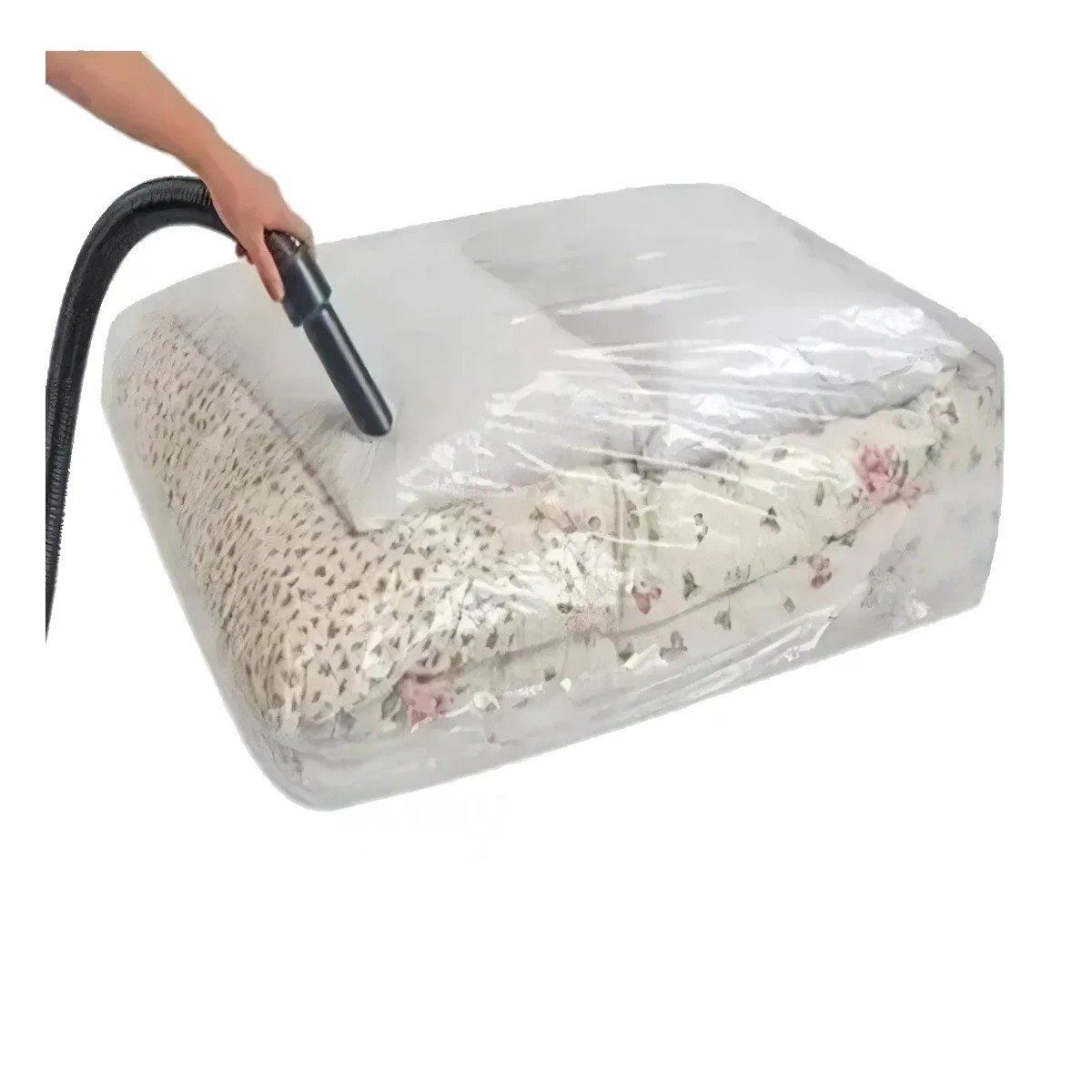 BOLSA AL VACIO DURABLE Y RESISTENTE PARA TEXTILES TRANSPARENTE EMPAQUE GRIS Y+LIGAS REGALO - 5