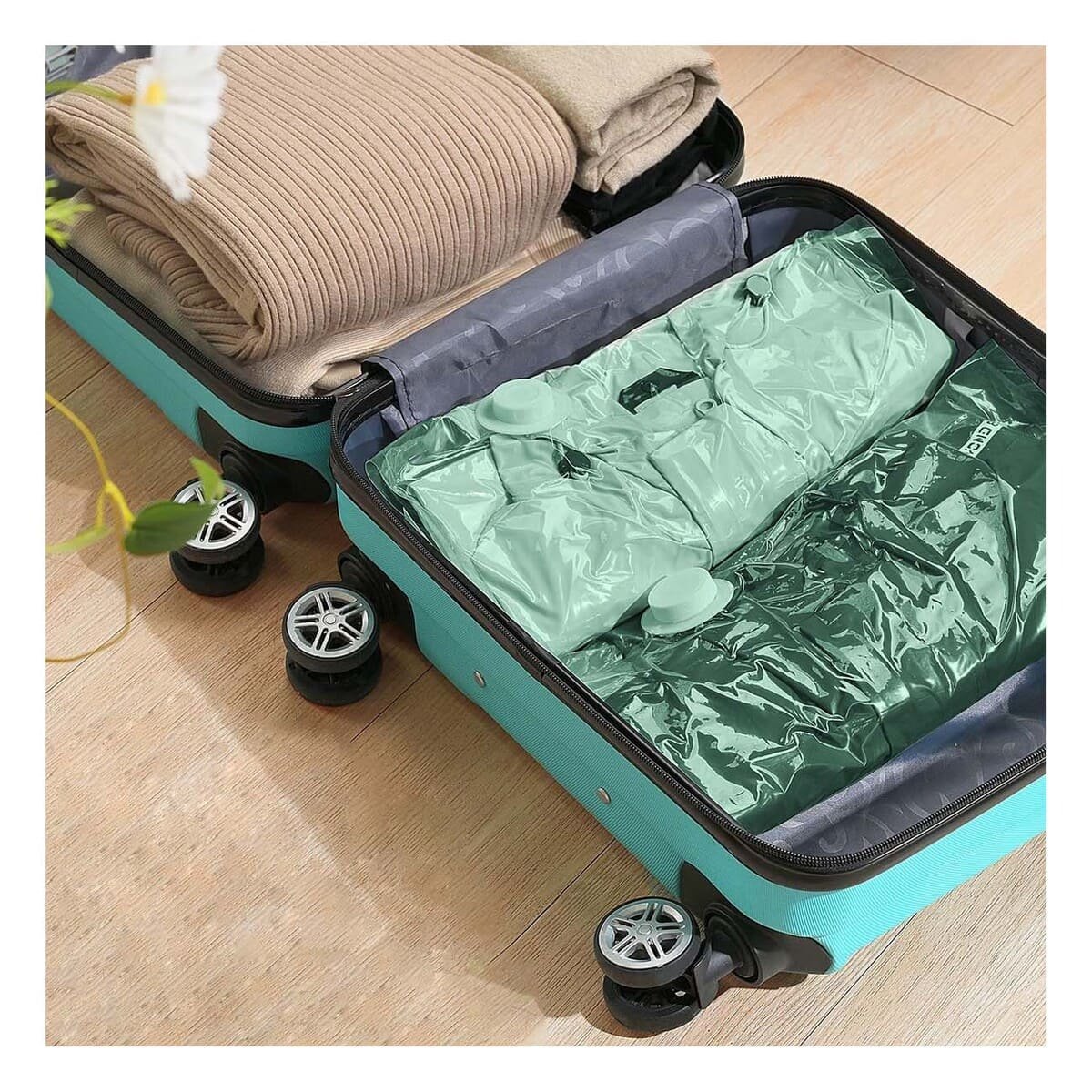 PACK6 SACO AL VACIO COMPACTO Y RESISTENTE TRANSPARENTE EMPAQUE VERDE - 3