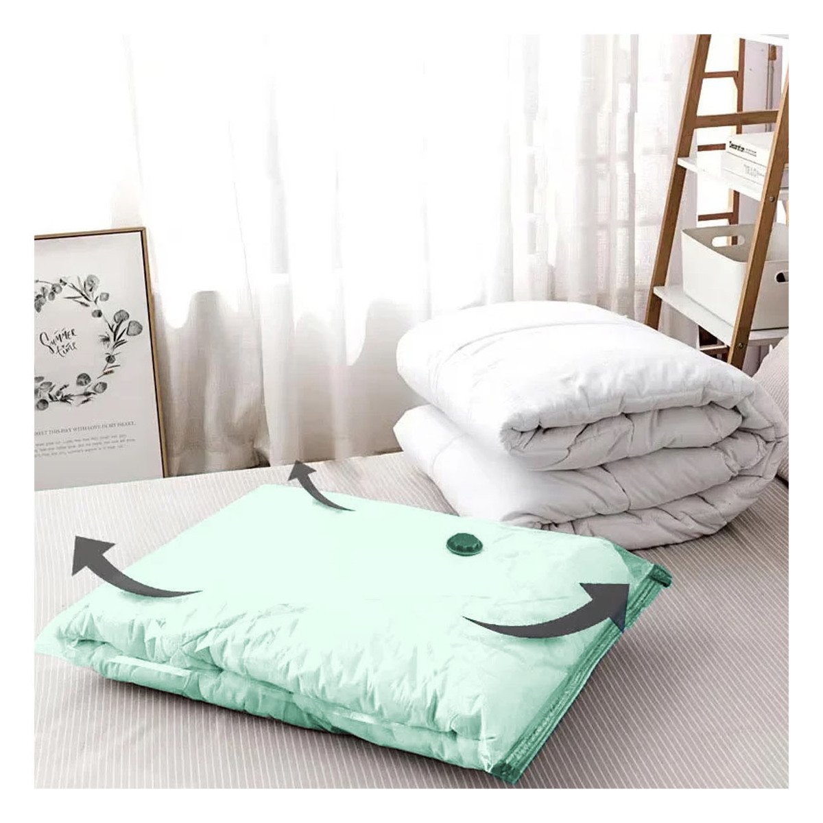 PACK6 SACO AL VACIO COMPACTO Y RESISTENTE TRANSPARENTE EMPAQUE VERDE - 5