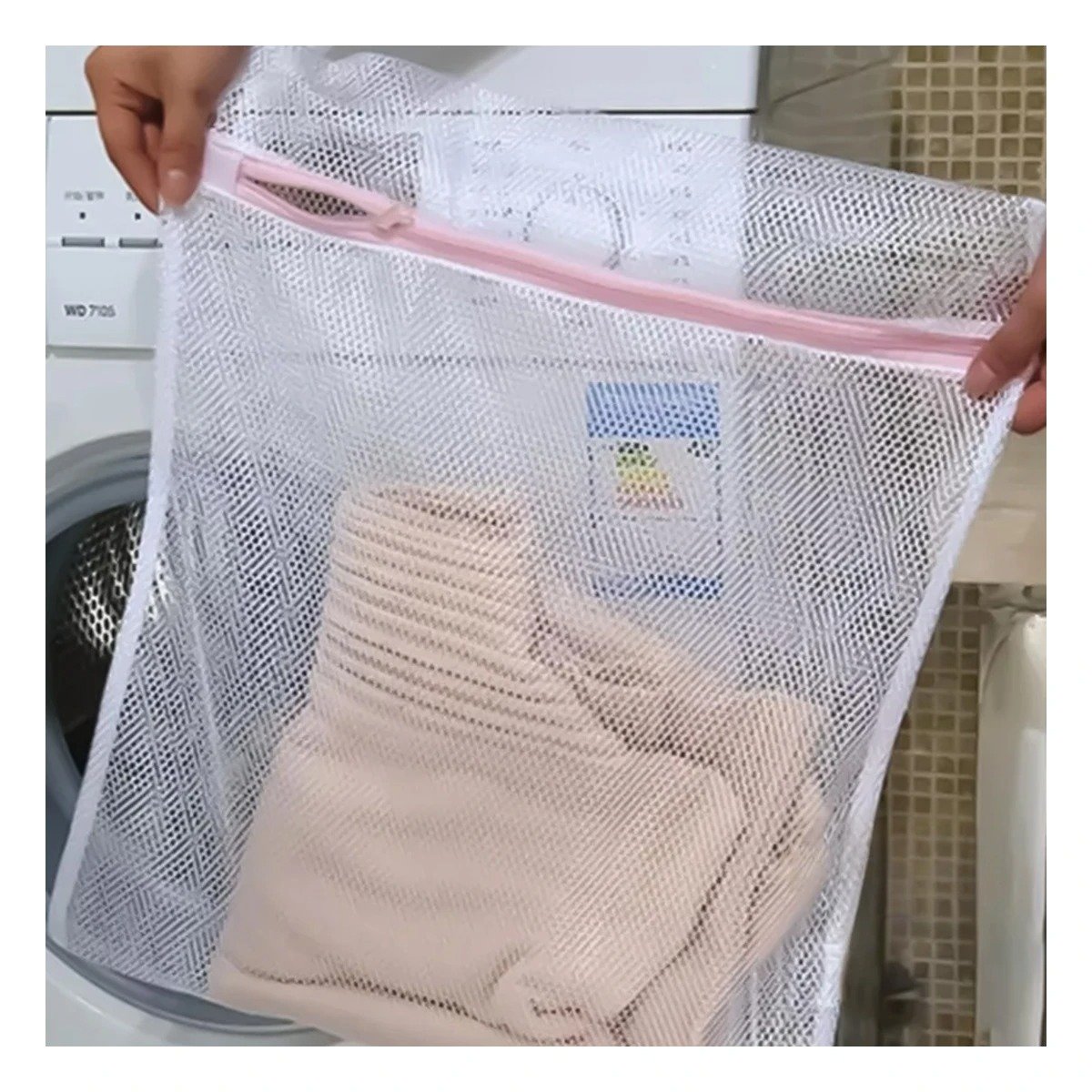 PACK4 SACO CUBO BLANCA PARA LAVANDERIA COMODA Y RESISTENTE - 1