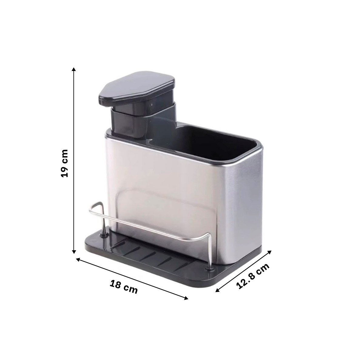 PACK6 EXPENDEDOR DE JABON LIQUIDO 3 EN 1 CON SOPORTE PLATEADO - 4