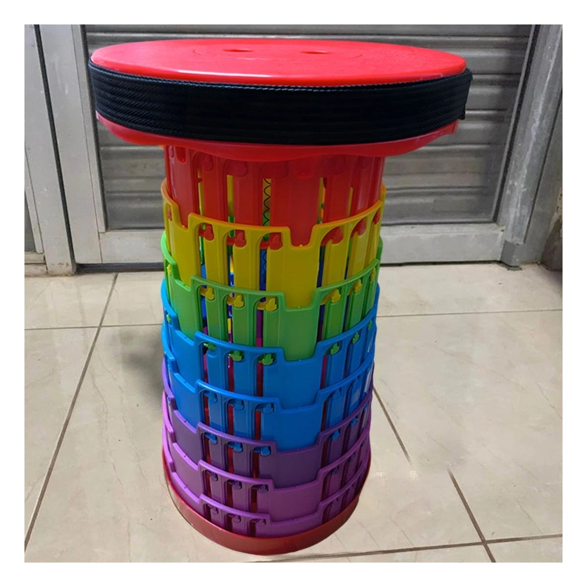 PACK4 BUTACA PLEGABLE LISTA PARA DESCANSAR CON 3 SEGUROS ROJO MULTICOLOR Y+REGALO STICKER - 3