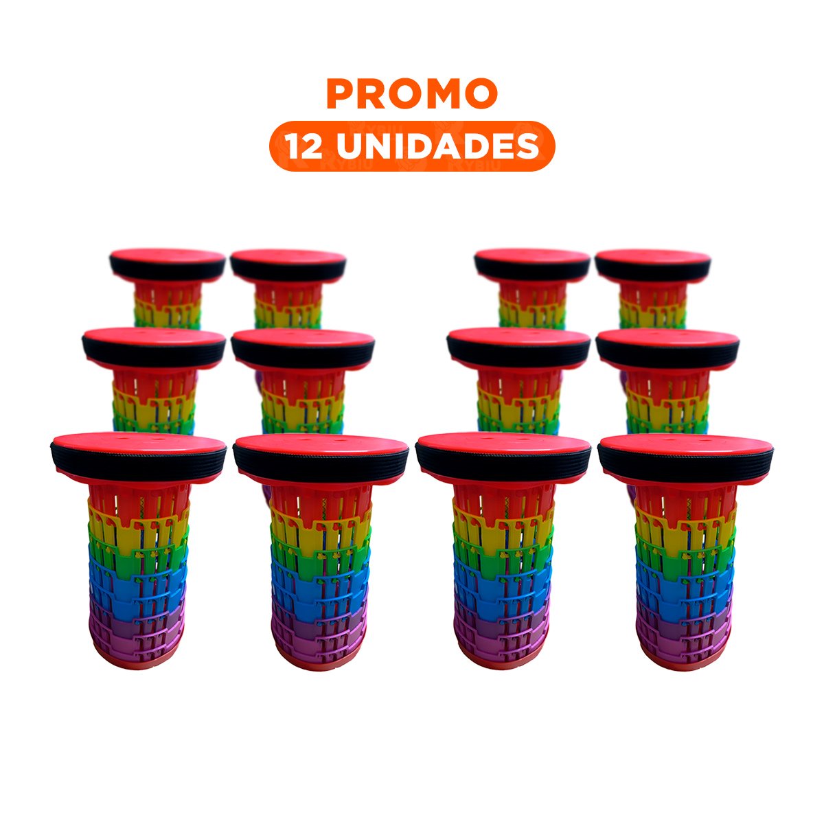 PACK12 BUTACA PLEGABLE QUE FACILITA TOMAR ASIENTO CON 3 SEGUROS ROJO MULTICOLOR - 1
