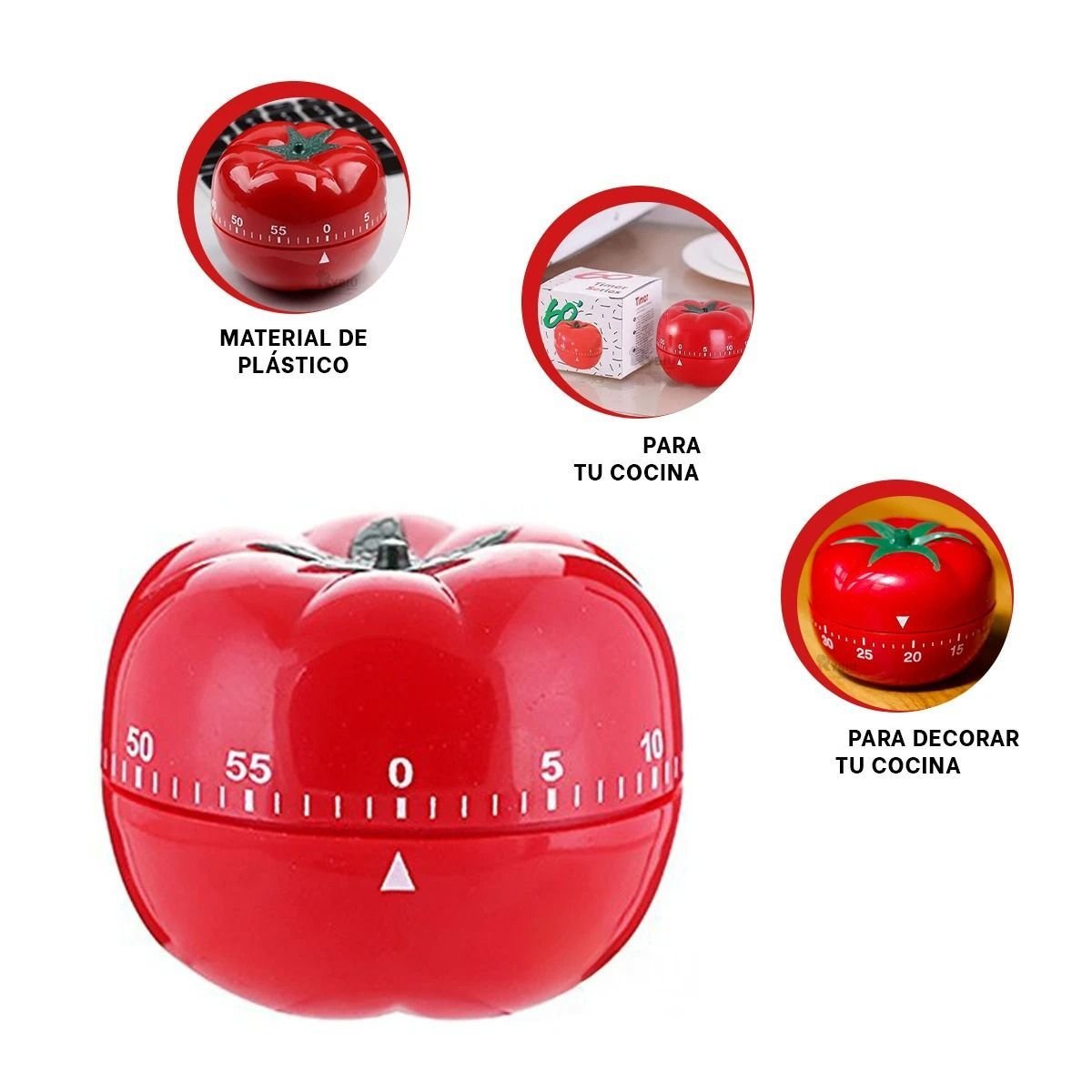 PROGRAMADOR COCINA TOMATE ROJO PARA GESTIONAR TIEMPOS DE MANERA SENCILLA Y+POST IT - 5