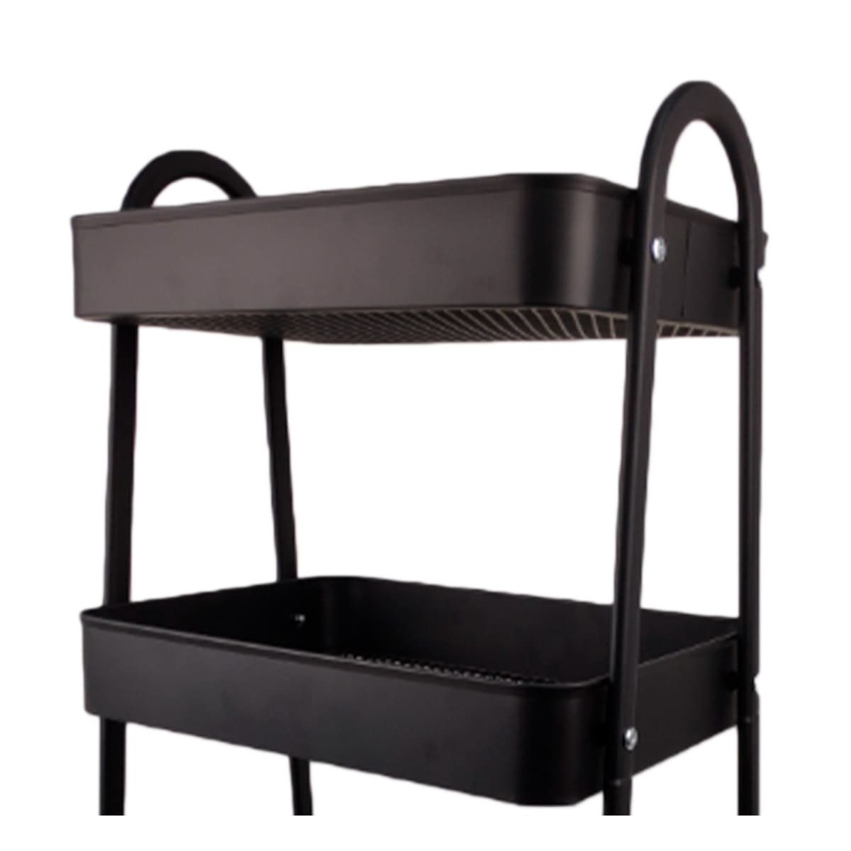 PACK6 MUEBLE METALICO 3 NIVELES CON RUEDAS Y ASAS NEGRO PARA HOGAR Y OFICINA Y+REGALO STICKER - 2