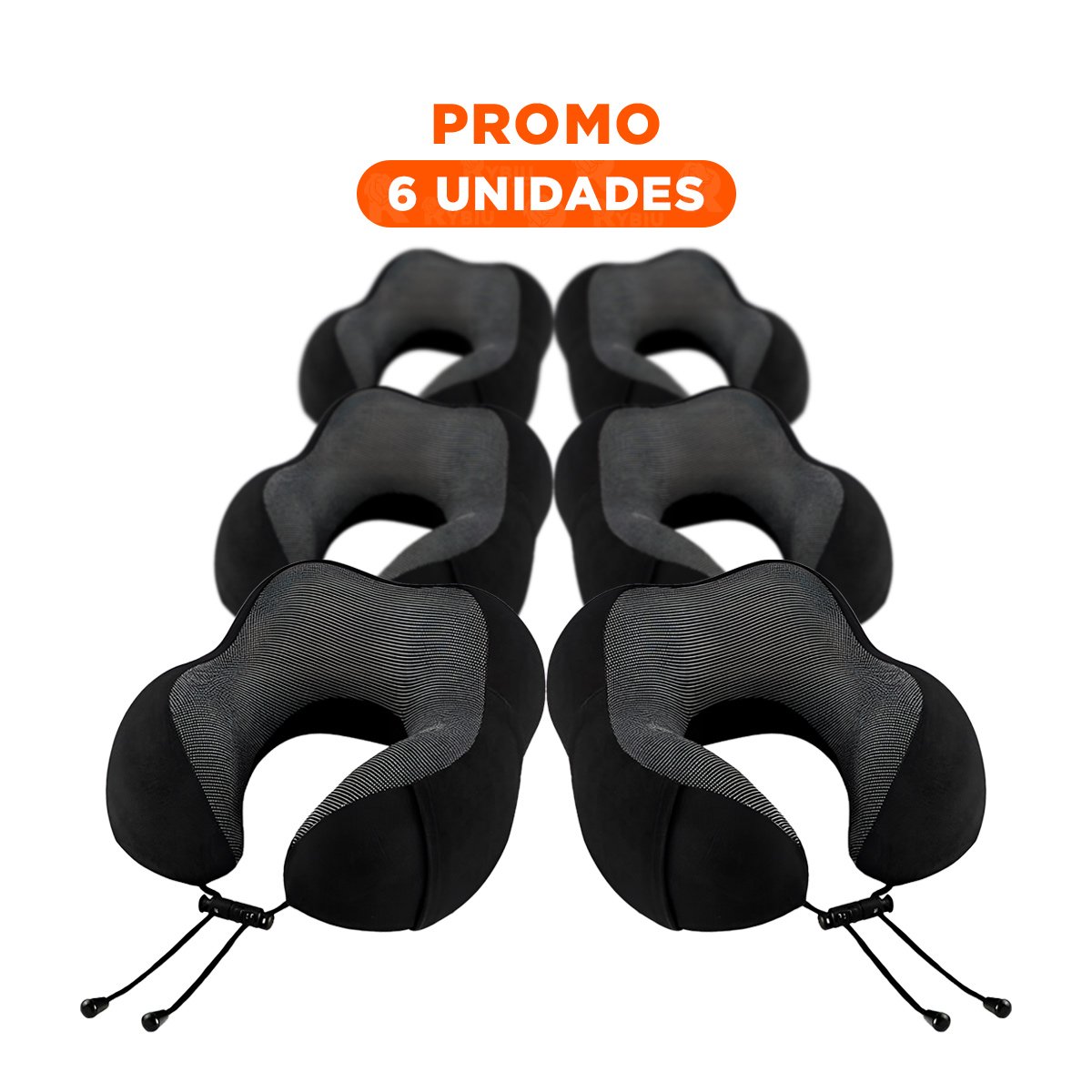 PACK6 PROTECTOR DE CUELLO QUE BRINDA COMODIDAD EXTRA NEGRO Y+REGALO STICKER - 1