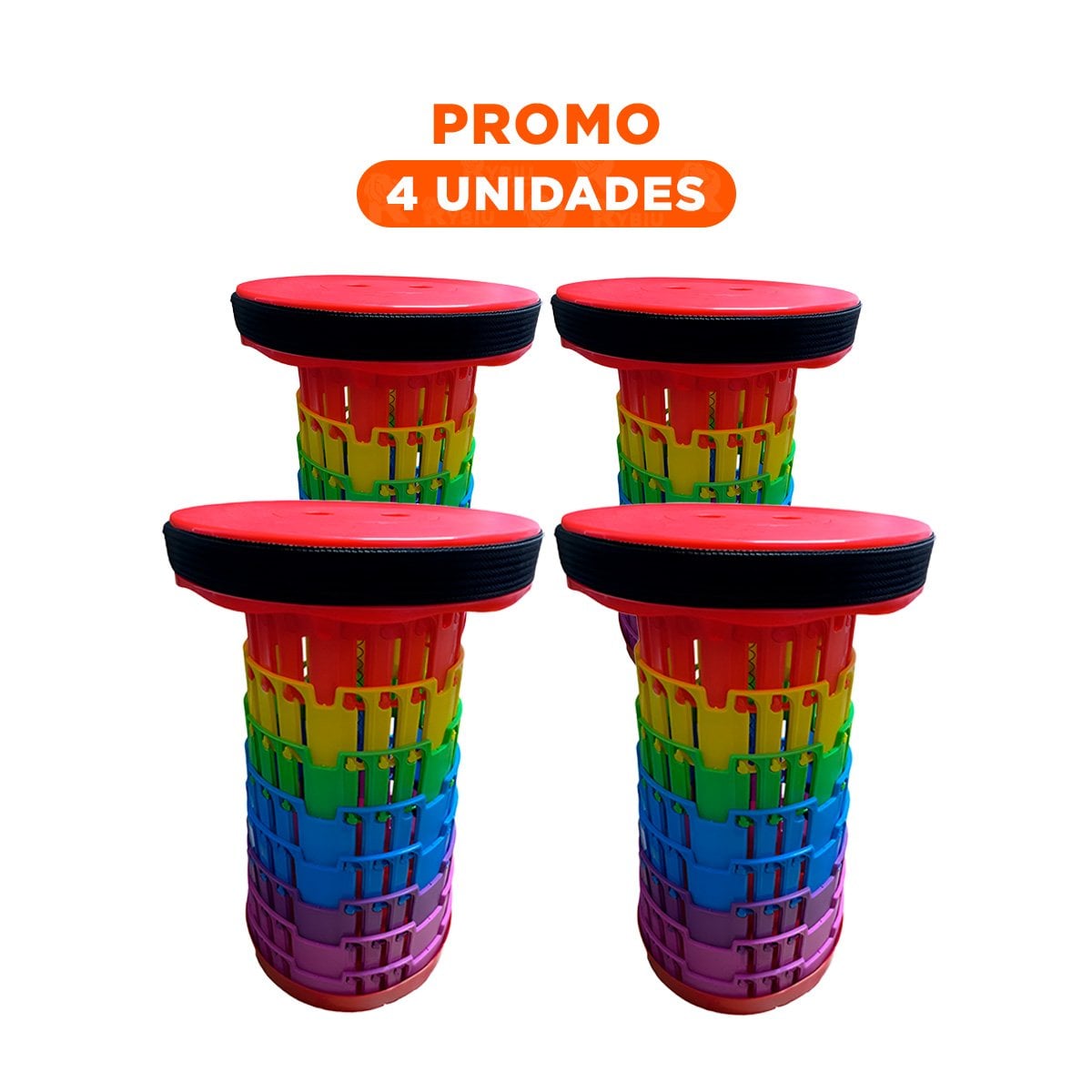 PACK4 ASIENTO PLEGABLE PREPARADO PARA VISITAS CON 3 SEGUROS ROJO MULTICOLOR - 1