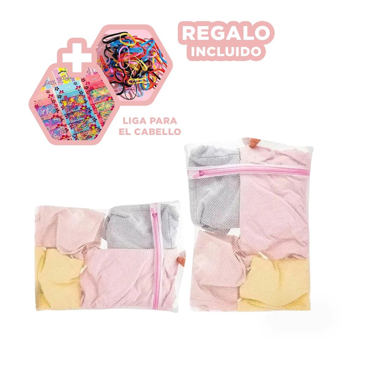BOLSA CUBO BLANCA PARA LAVADO DE ROPA HOGAR Y OFICINA Y+LIGAS REGALO - 2