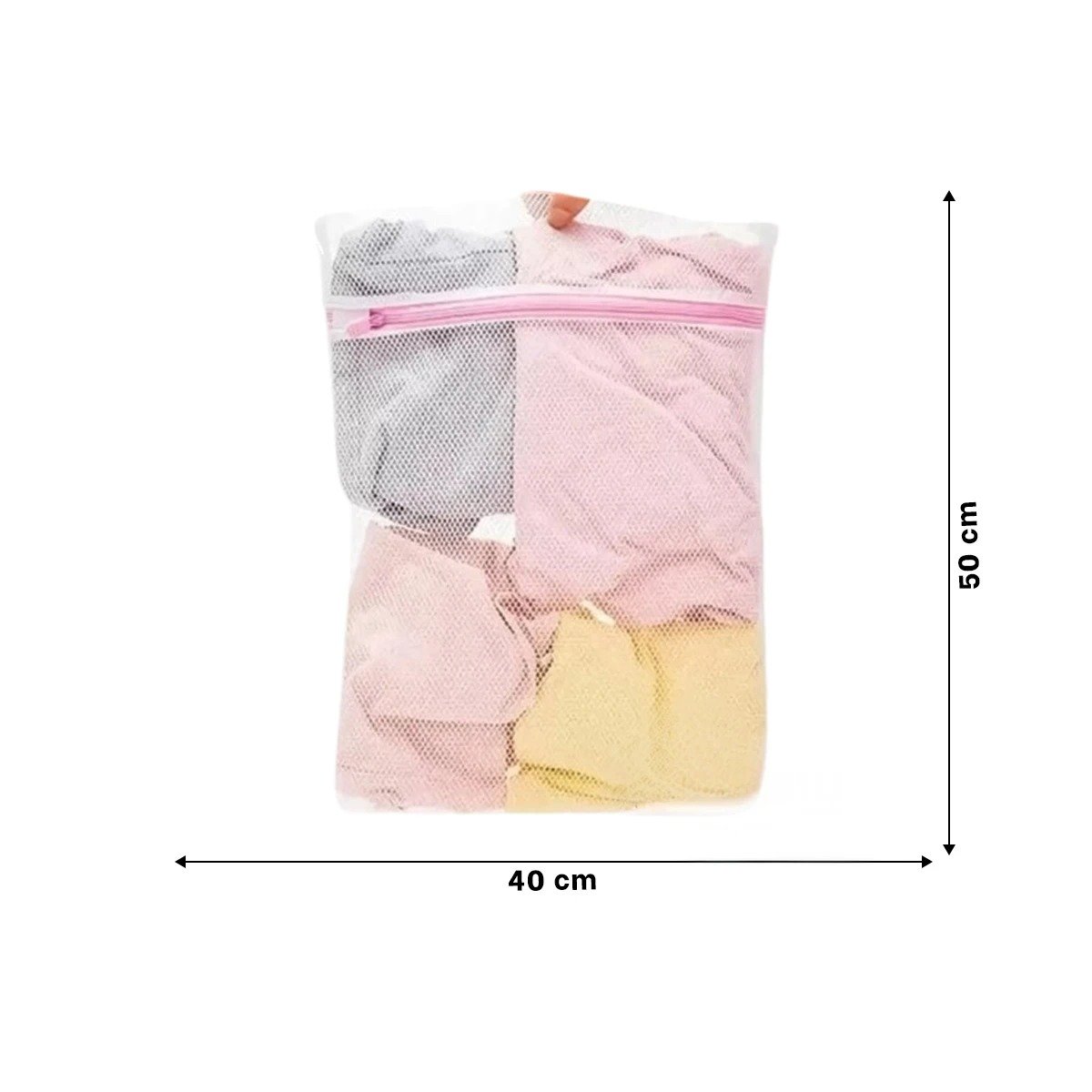 BOLSA CUBO BLANCA PARA LAVADO DE ROPA HOGAR Y OFICINA Y+LIGAS REGALO - 4