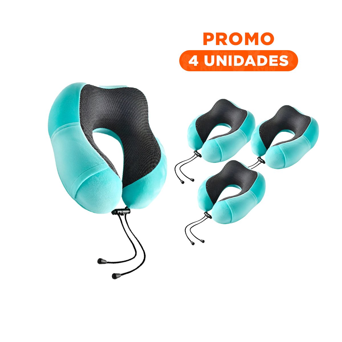 PACK4 SOPORTE DE CUELLO PRACTICO PARA DORMIR SENTADO CELESTE CLARO - 1