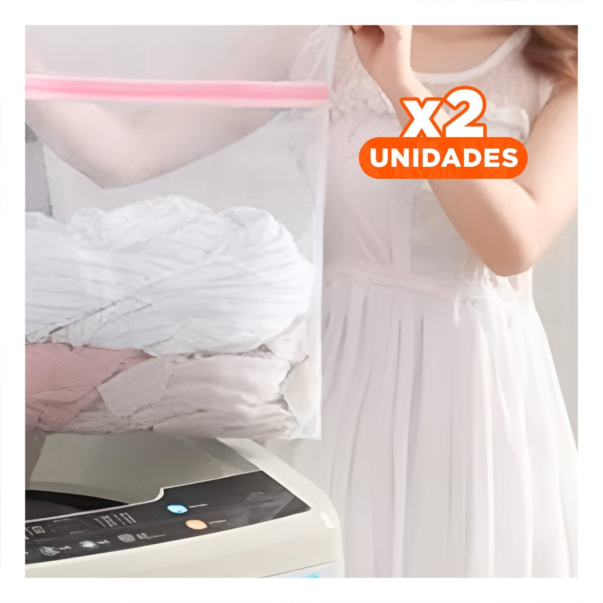 PACK2 SACO DE TELA BLANCA PARA LAVAR ROPA DELICADA Y ORGANIZADA - 1