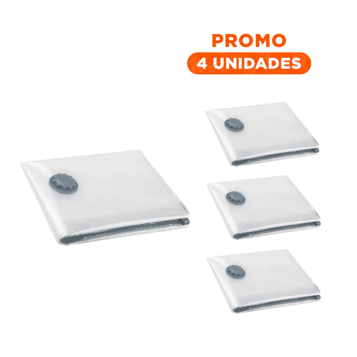 PACK4 ALMACENADOR AL VACIO VERSATIL PARA CLOSET TRANSPARENTE EMPAQUE GRIS - 1