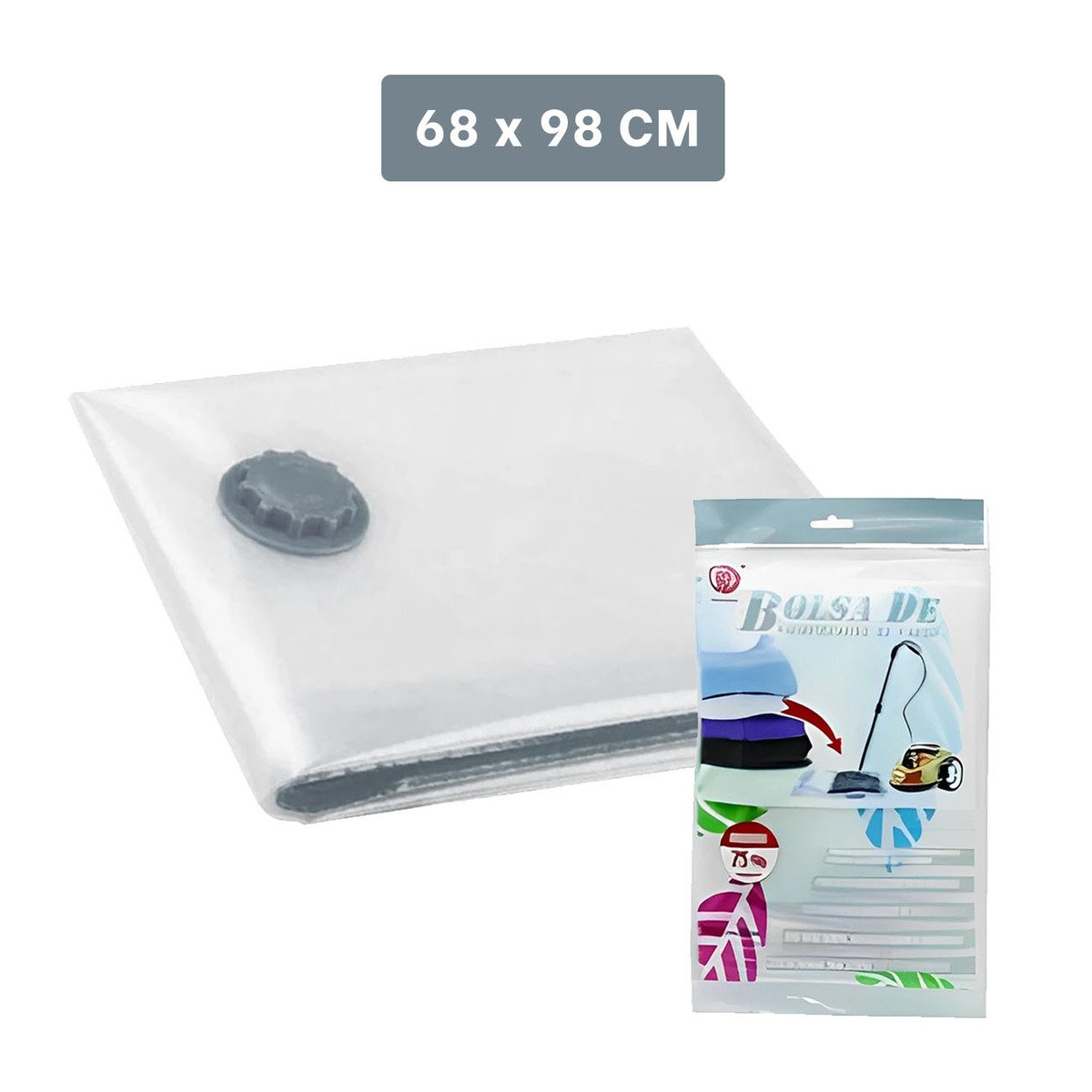 PACK4 ALMACENADOR AL VACIO VERSATIL PARA CLOSET TRANSPARENTE EMPAQUE GRIS - 4