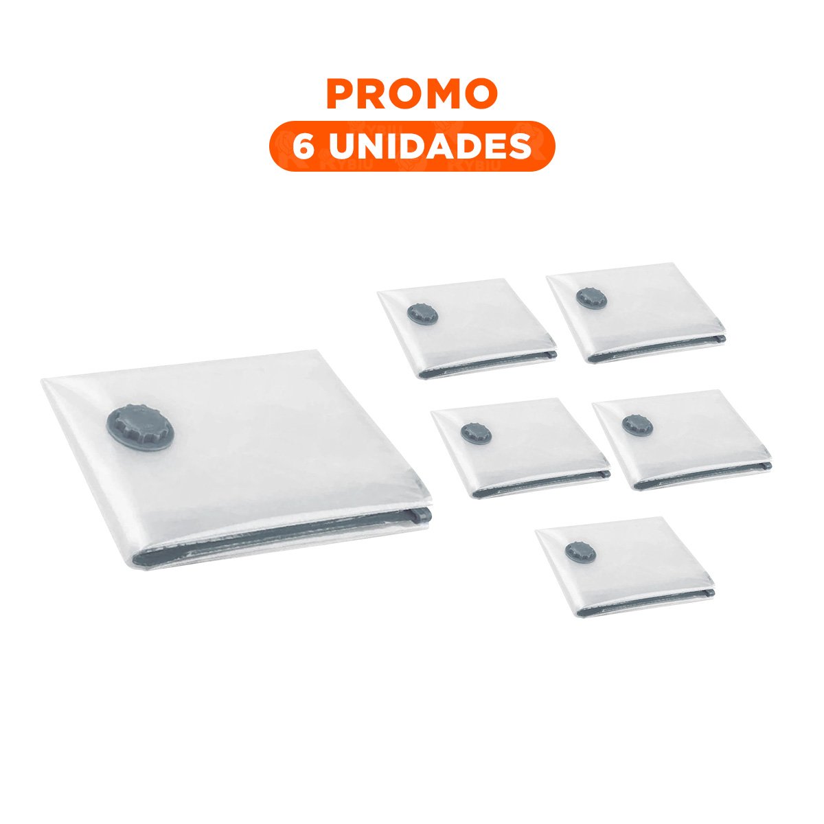 PACK6 COMPRESOR AL VACIO VERSATIL PARA GUARDAR ROPA TRANSPARENTE EMPAQUE GRIS Y+REGALO STICKER - 1