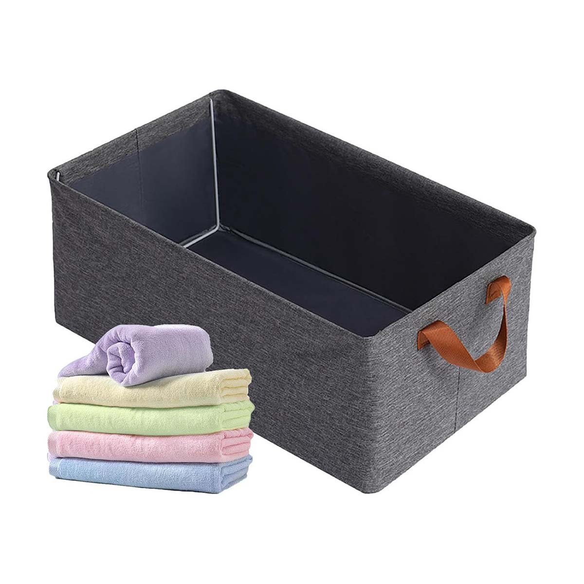 PACK4 CONTENEDOR DE TELA CON COMPARTIMENTOS PARA CASA PLOMO Y+PAPEL REGALO - 3