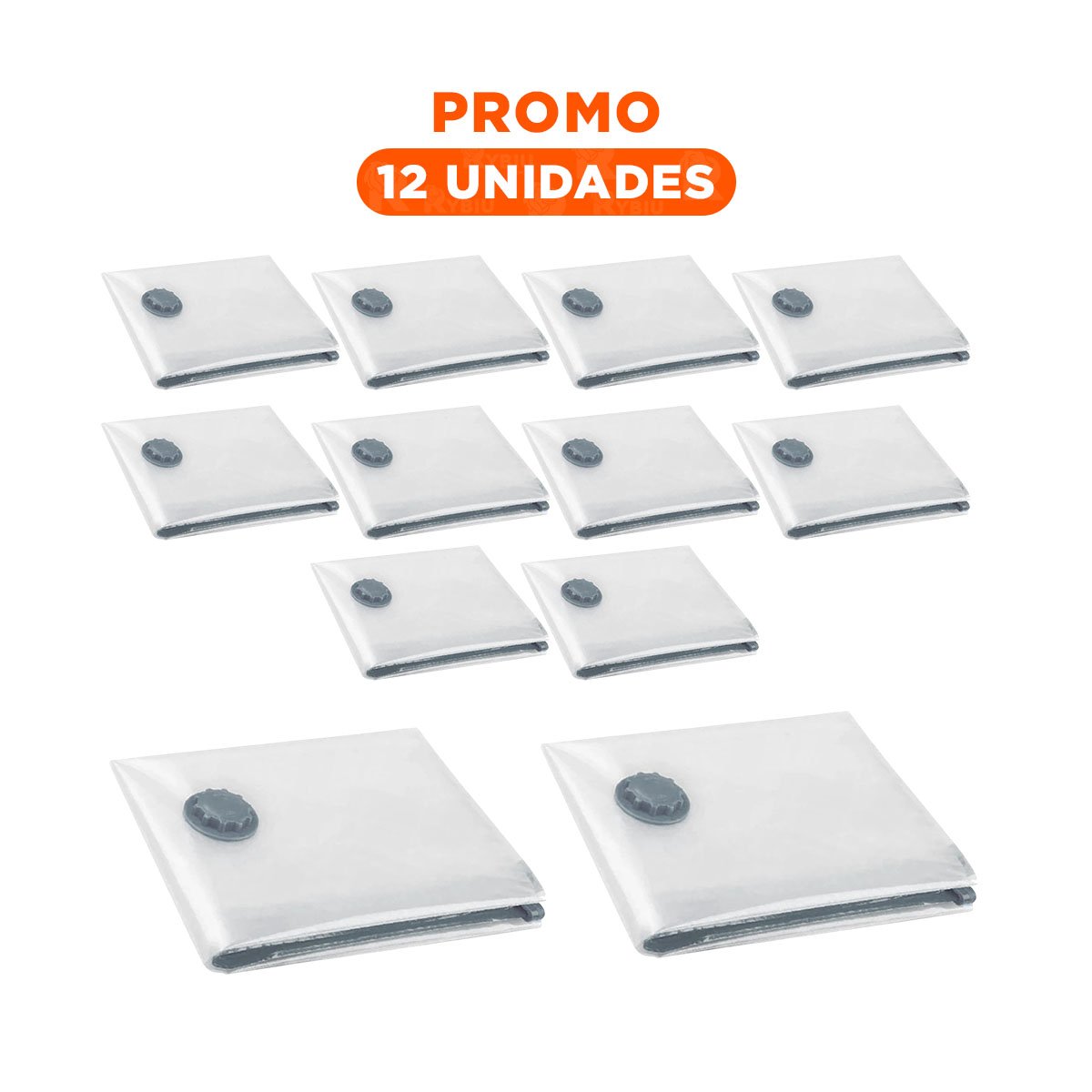 PACK12 COMPRESOR AL VACIO REUTILIZABLE Y DURABLE TRANSPARENTE EMPAQUE GRIS - 1