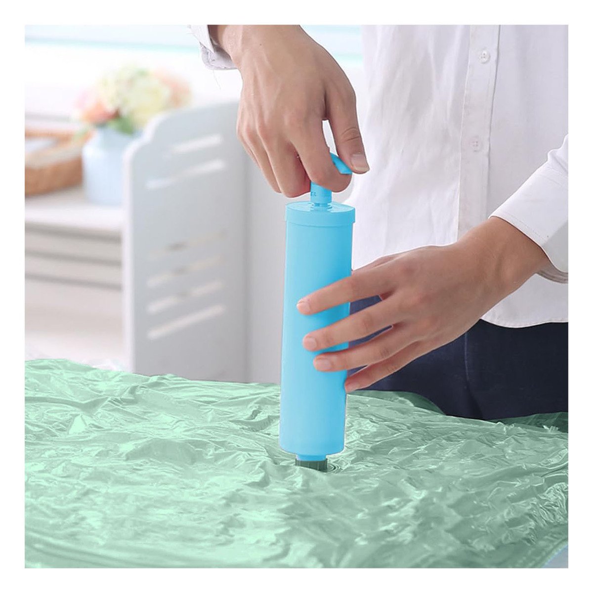 PACK2 FUNDA AL VACIO RESISTENTE QUE PROTEGE TEXTILES TRANSPARENTE EMPAQUE VERDE Y+PAPEL REGALO - 2