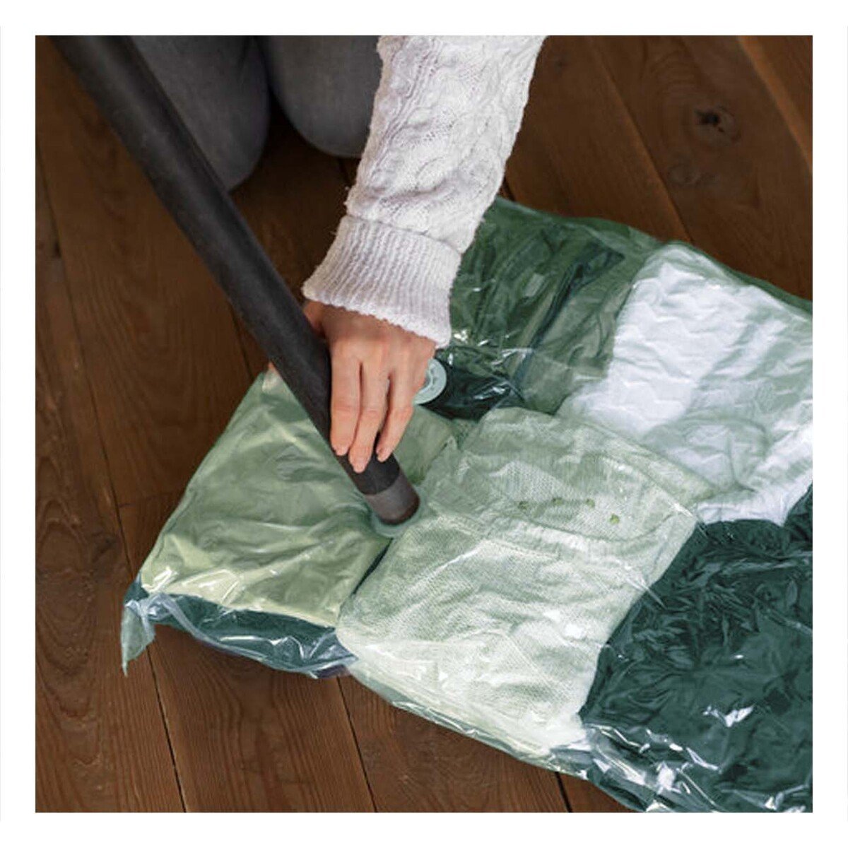 PACK2 FUNDA AL VACIO RESISTENTE QUE PROTEGE TEXTILES TRANSPARENTE EMPAQUE VERDE Y+PAPEL REGALO - 5