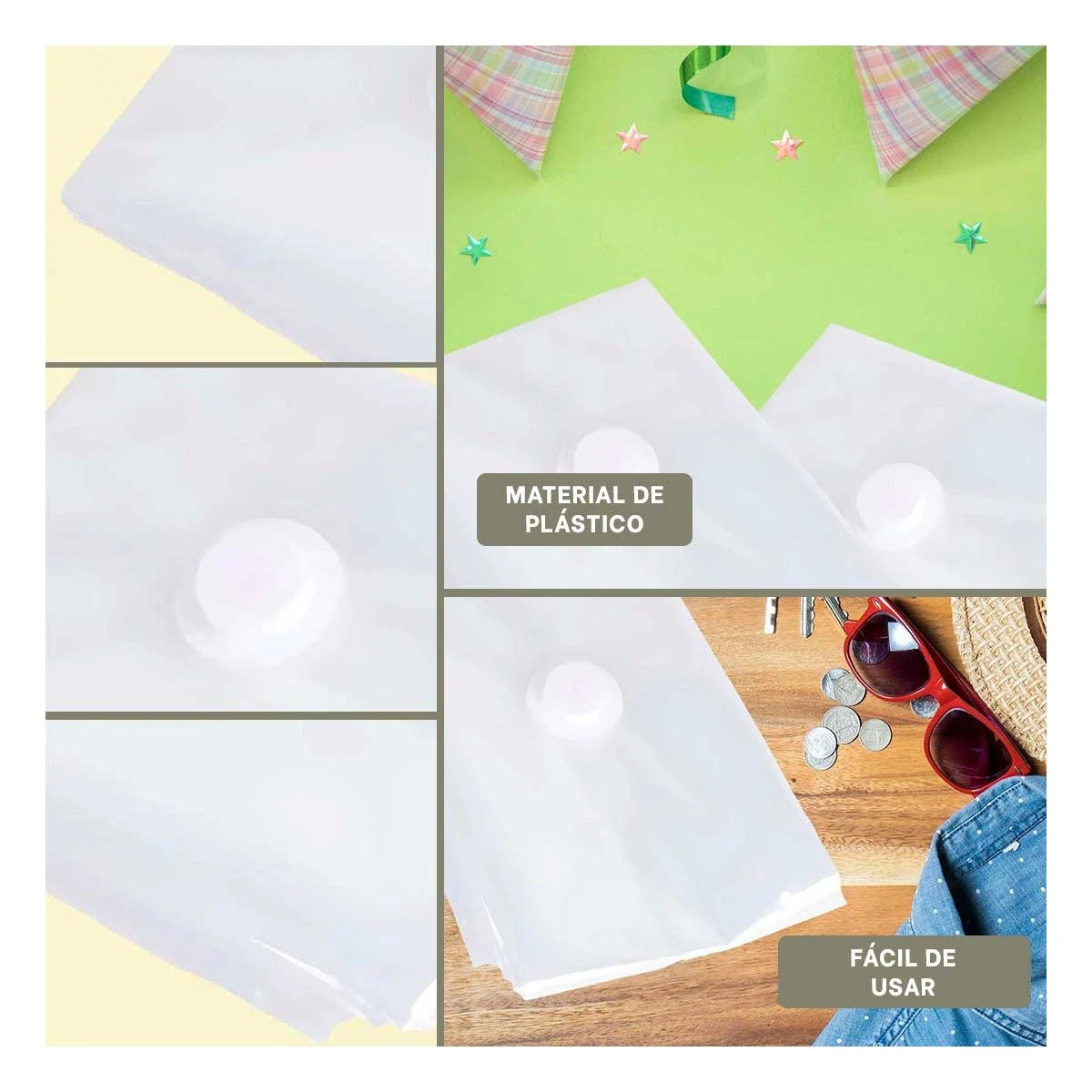 PACK2 FUNDA PARA PRENDAS DE ALGODON Y LINO 80X130CM TRANSPARENTE Y+PAPEL REGALO - 3