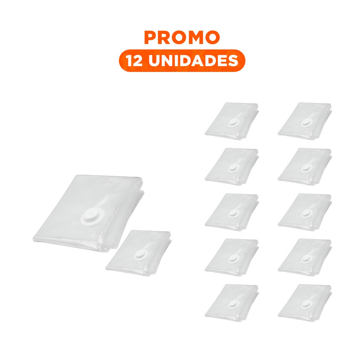 PACK12 SACO PARA TRANSPORTE DE PRENDAS Y ACCESORIOS 80X130CM TRANSPARENTE - 1