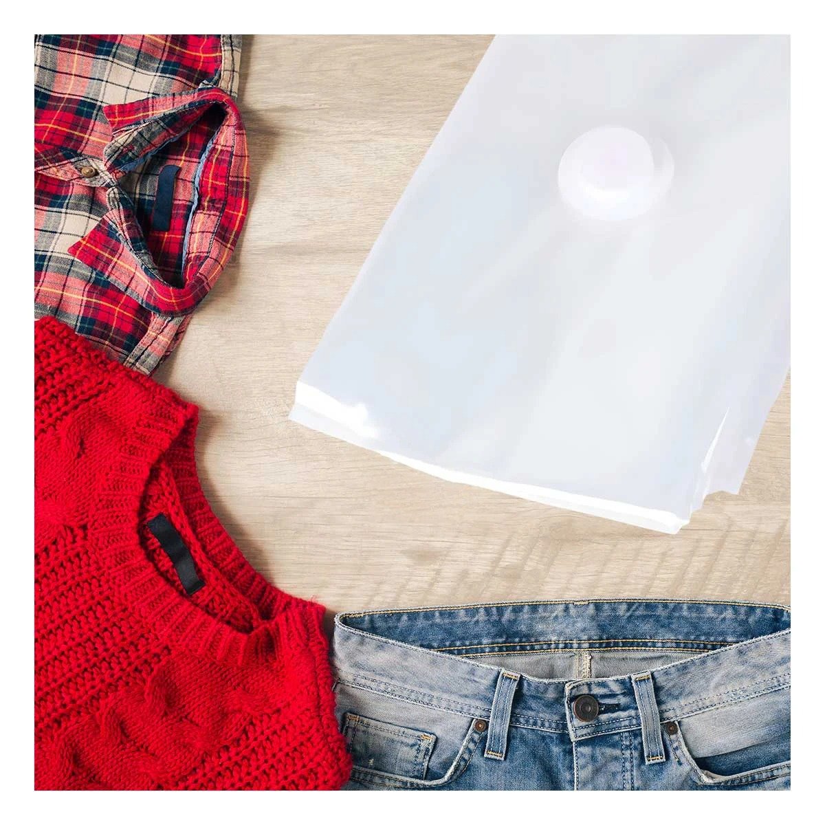 PACK4 FUNDA PARA VIAJES FAMILIARES Y PERSONALES 80X130CM TRANSPARENTE Y+PAPEL REGALO - 2