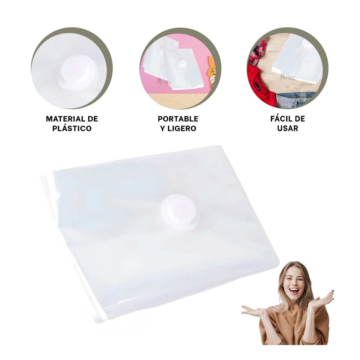 BOLSA PARA ROPA LIGERA Y ACCESORIOS 80X130CM TRANSPARENTE Y+PAPEL REGALO - 5