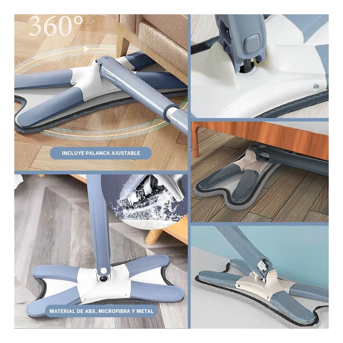MOPA MARIPOSA AZUL PARA LIMPIEZA PROFUNDA EN HOGAR Y COCINA Y+PAPEL REGALO - 3