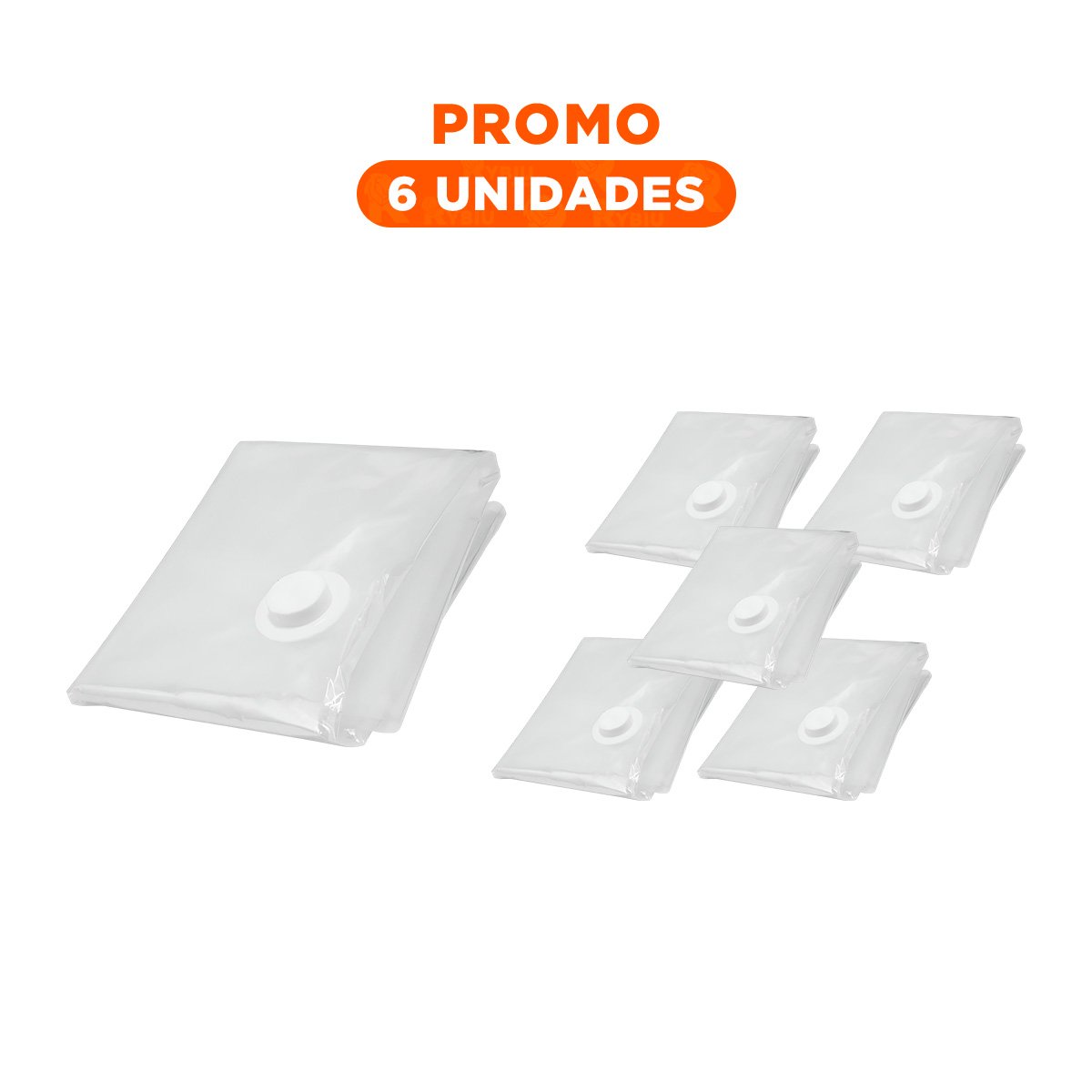 PACK6 SACO PARA COBIJAS, EDREDONES Y ALMOHADAS 80X130CM TRANSPARENTE Y+REGALO STICKER - 1