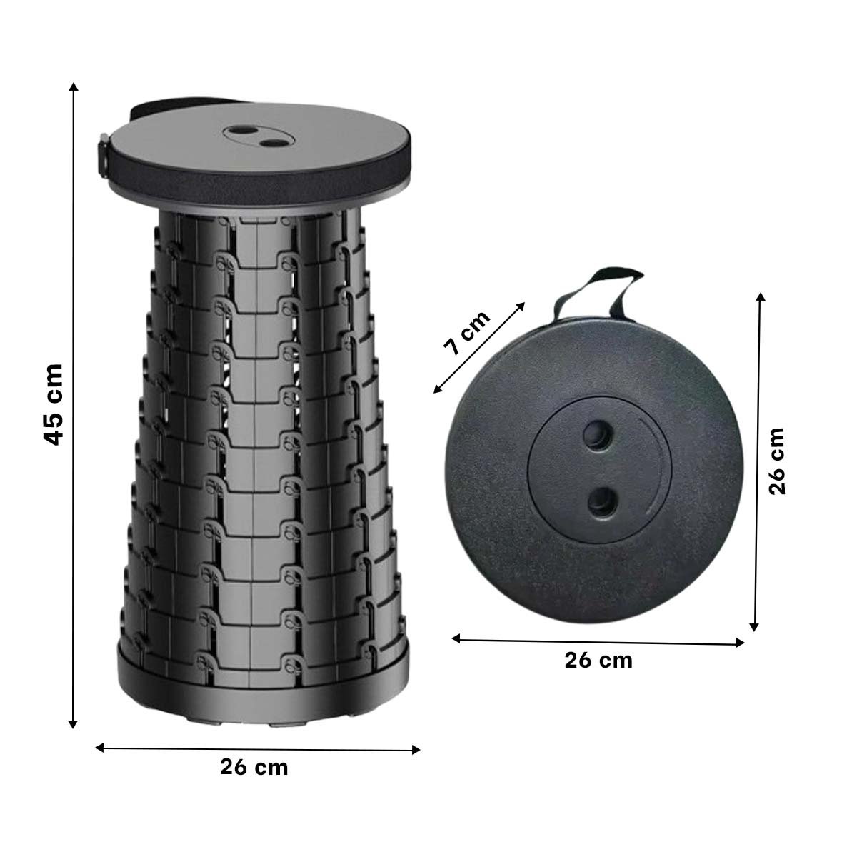 PACK6 ASIENTO RESISTENTE PLEGABLE 3 SEGUROS PORTATILES TAPA NEGRO CENTRO NEGRO - 4