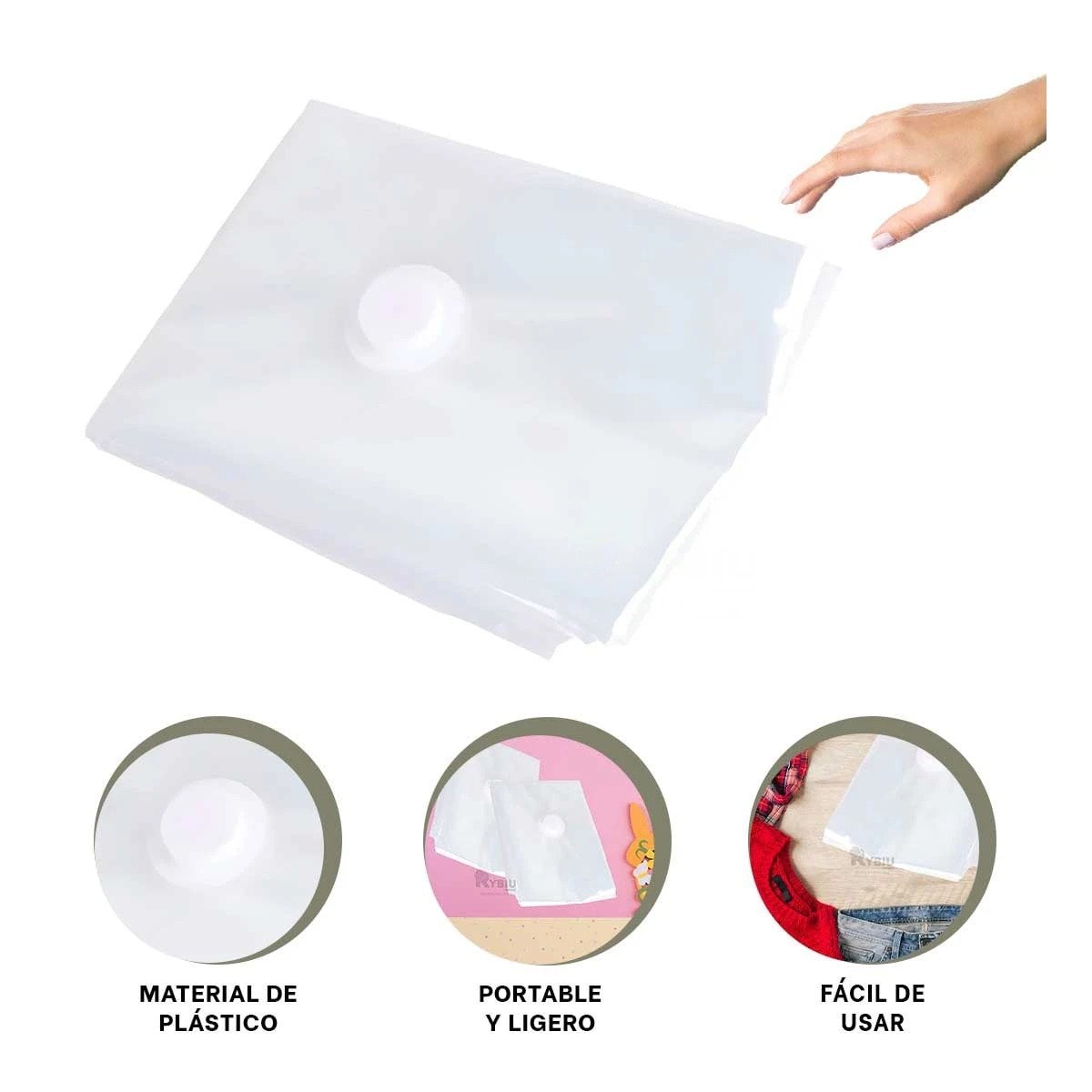 BOLSA PARA ROPA CASUAL Y FORMAL 80X130CM TRANSPARENTE Y+POST IT - 5
